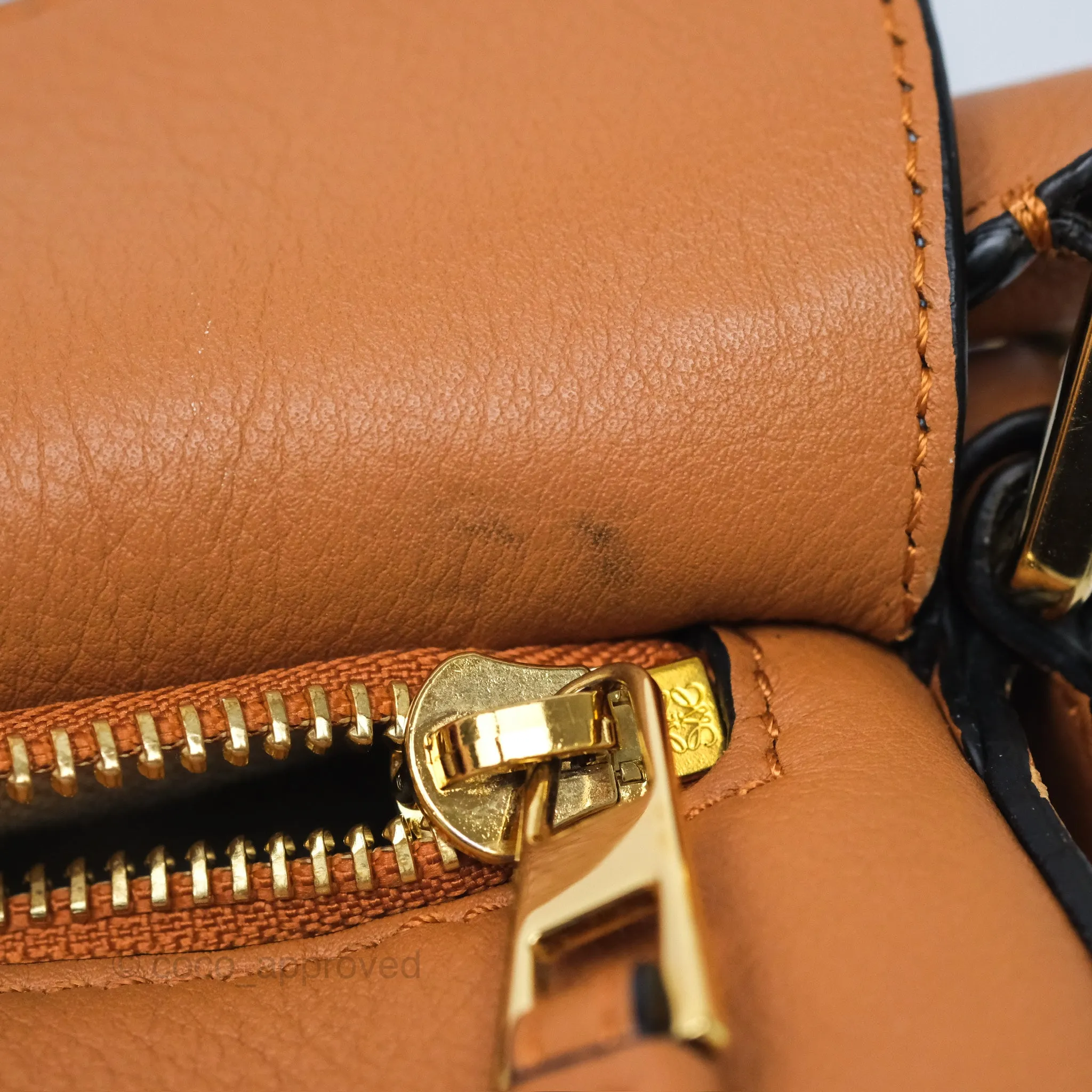 Loewe Small Rugby Puzzle Blue Tan Calfskin