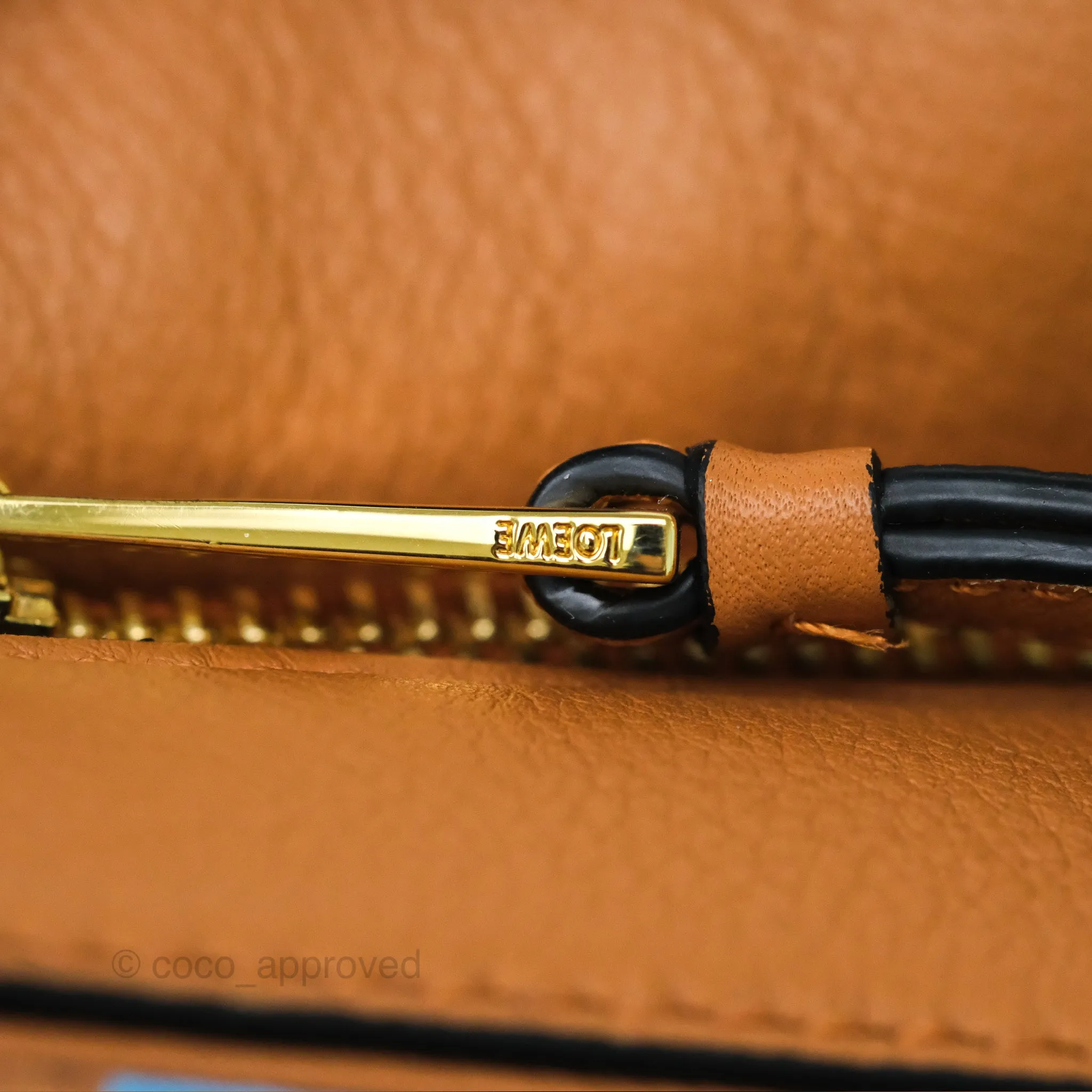 Loewe Small Rugby Puzzle Blue Tan Calfskin