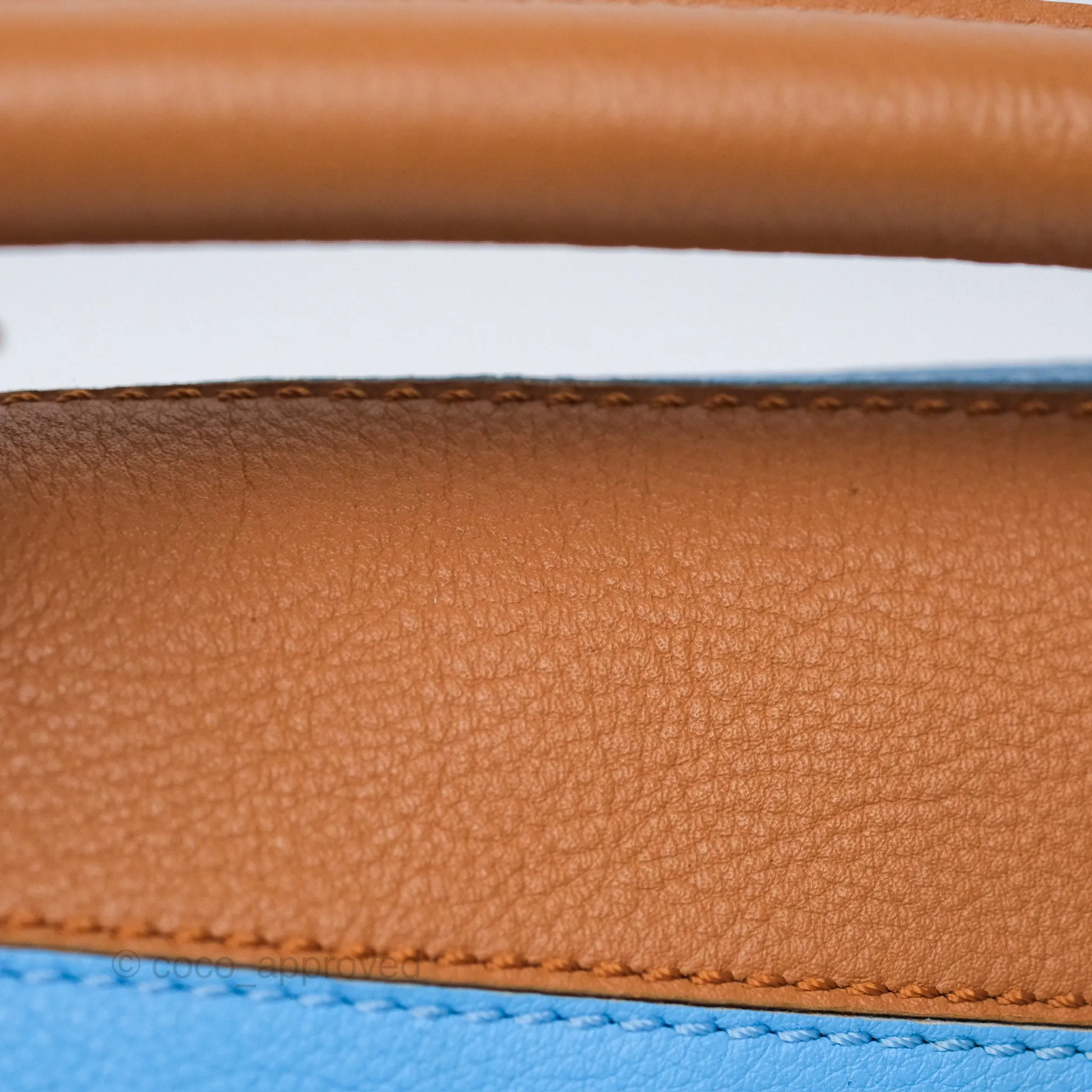 Loewe Small Rugby Puzzle Blue Tan Calfskin