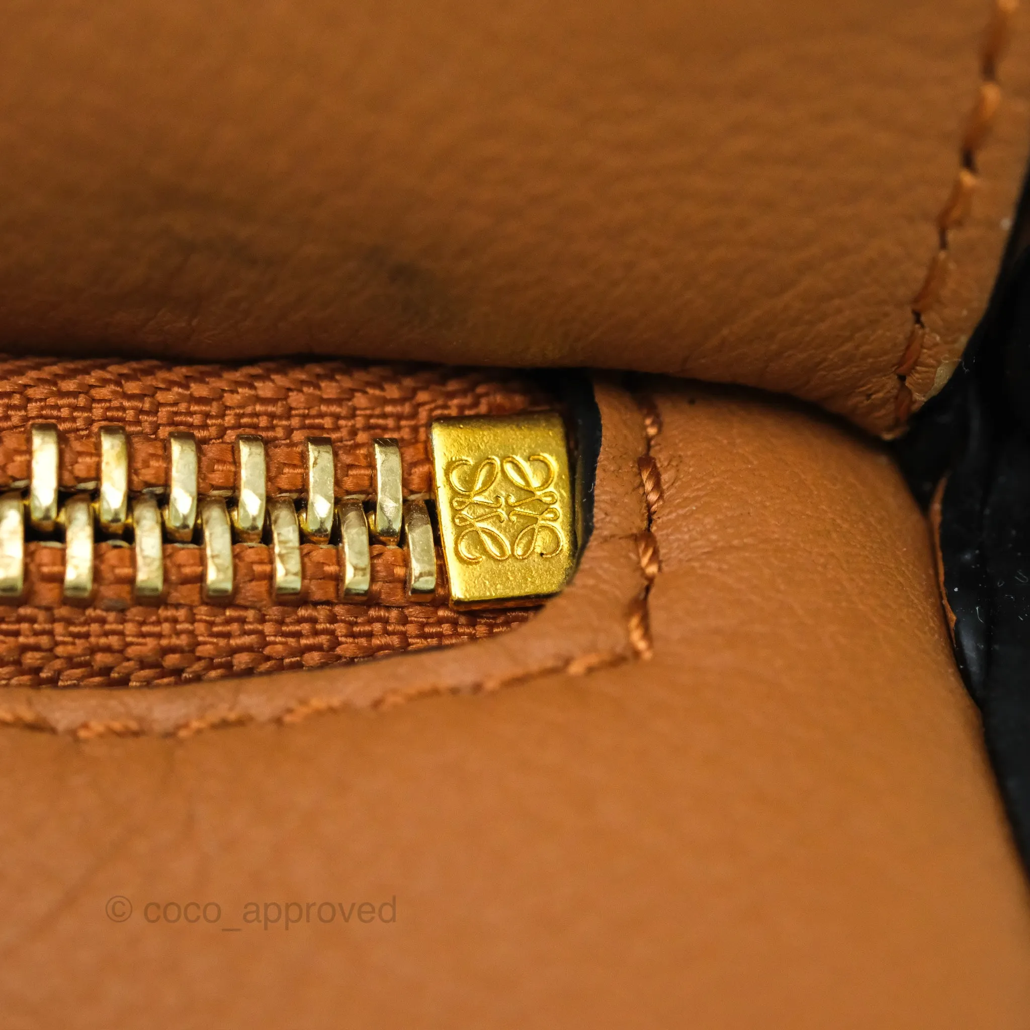 Loewe Small Rugby Puzzle Blue Tan Calfskin