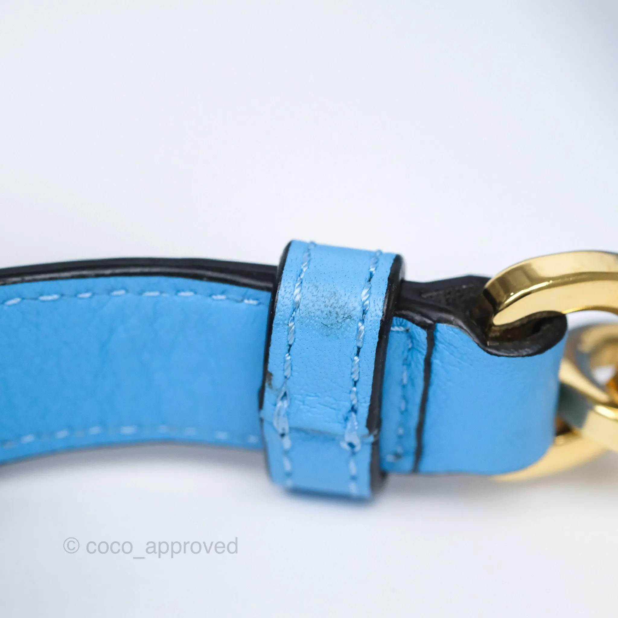 Loewe Small Rugby Puzzle Blue Tan Calfskin