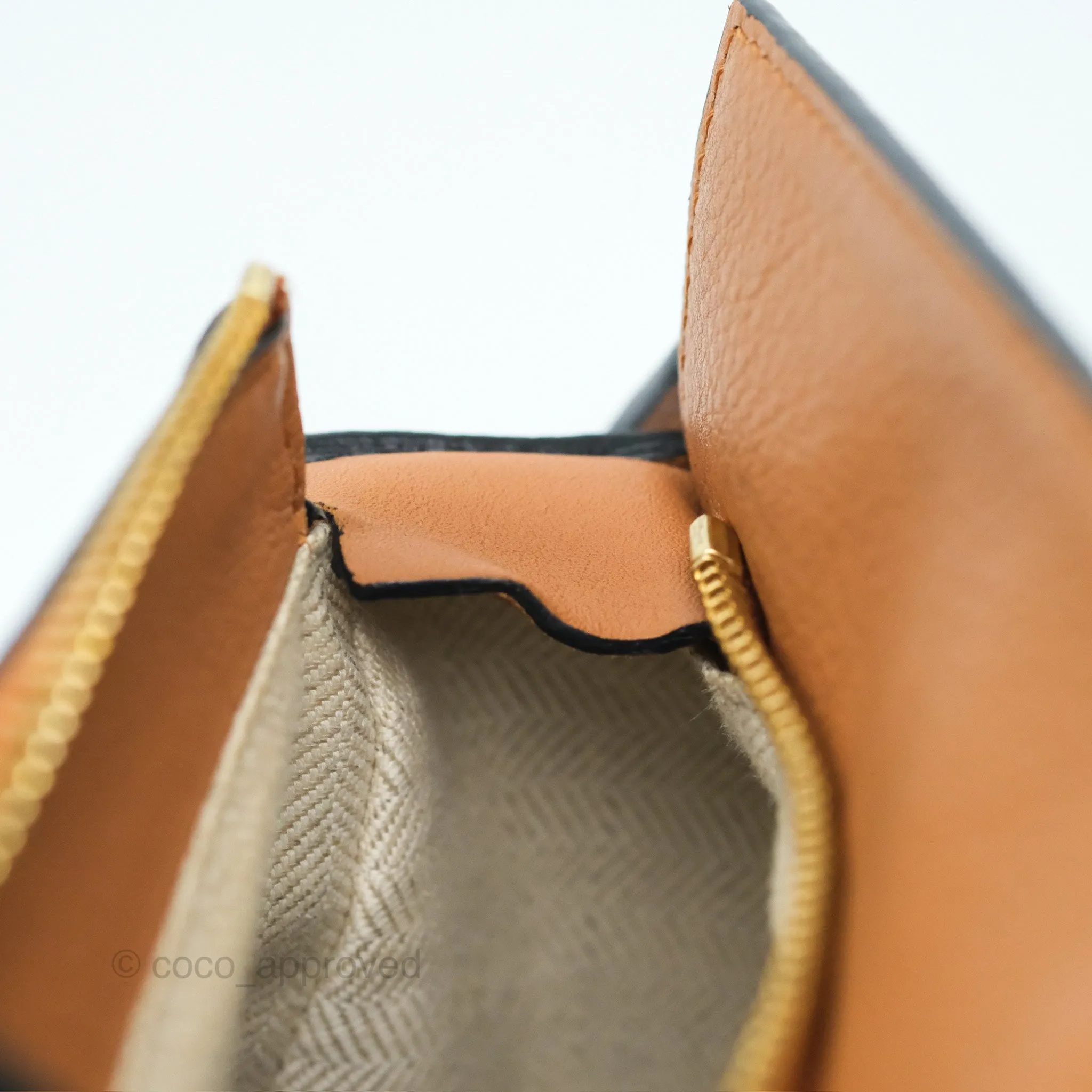Loewe Small Rugby Puzzle Blue Tan Calfskin