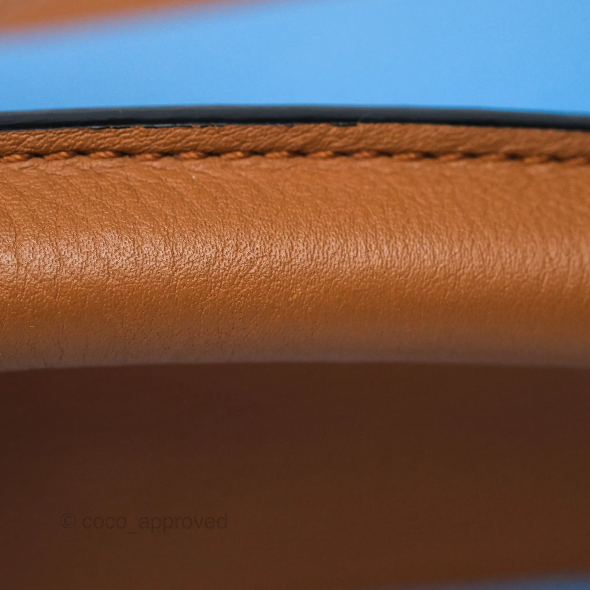 Loewe Small Rugby Puzzle Blue Tan Calfskin