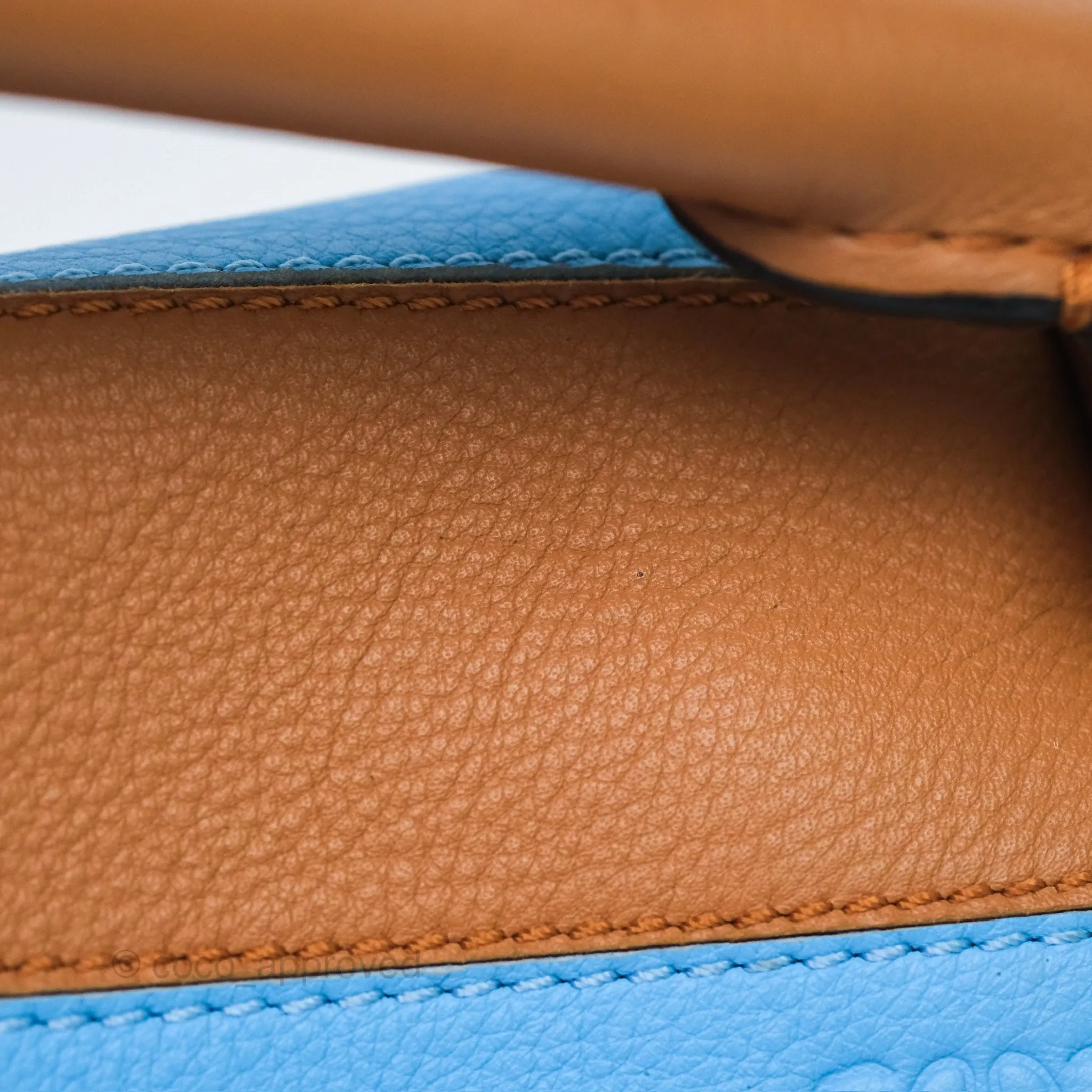 Loewe Small Rugby Puzzle Blue Tan Calfskin