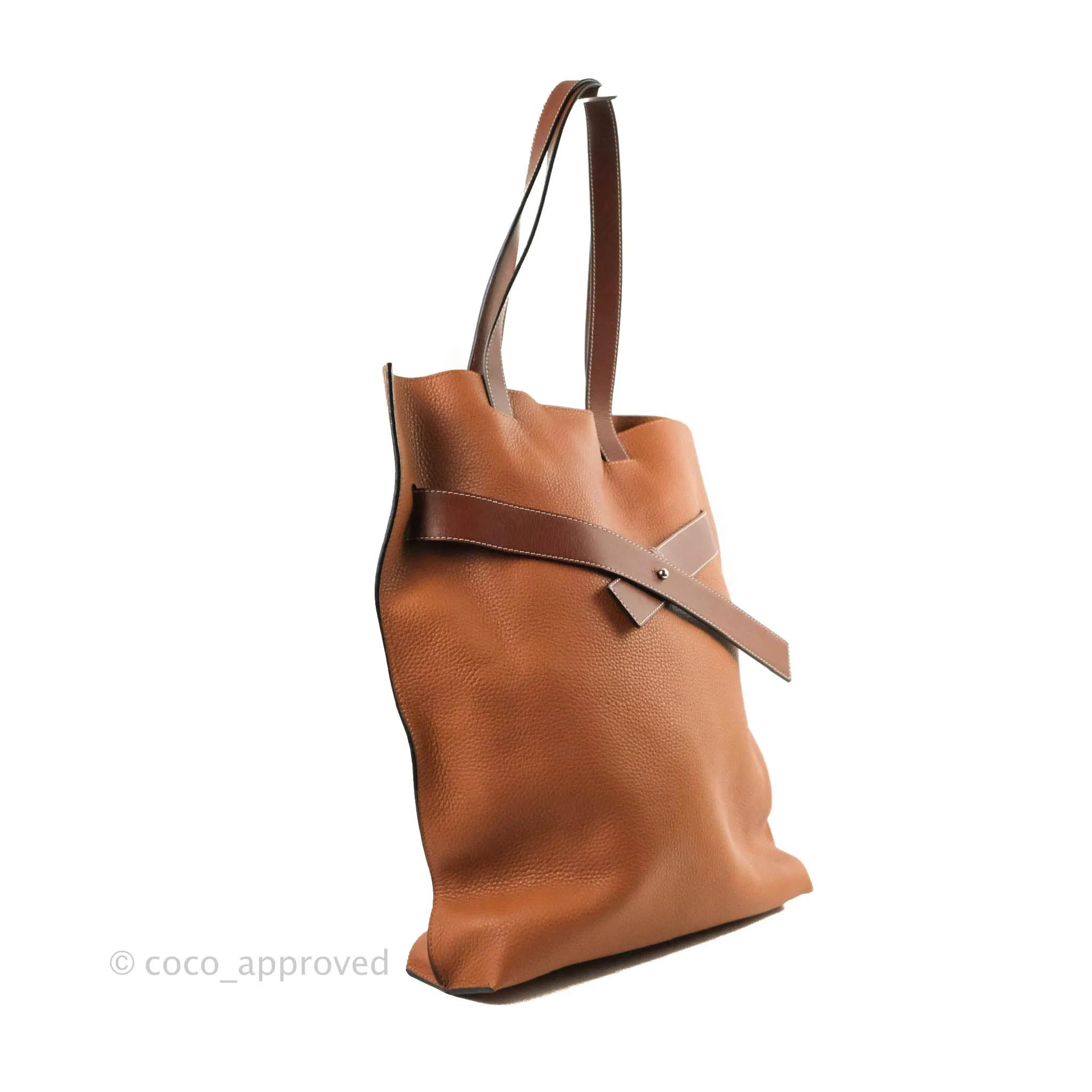 Loewe Vertical Strap Tote Tan Grained Leather