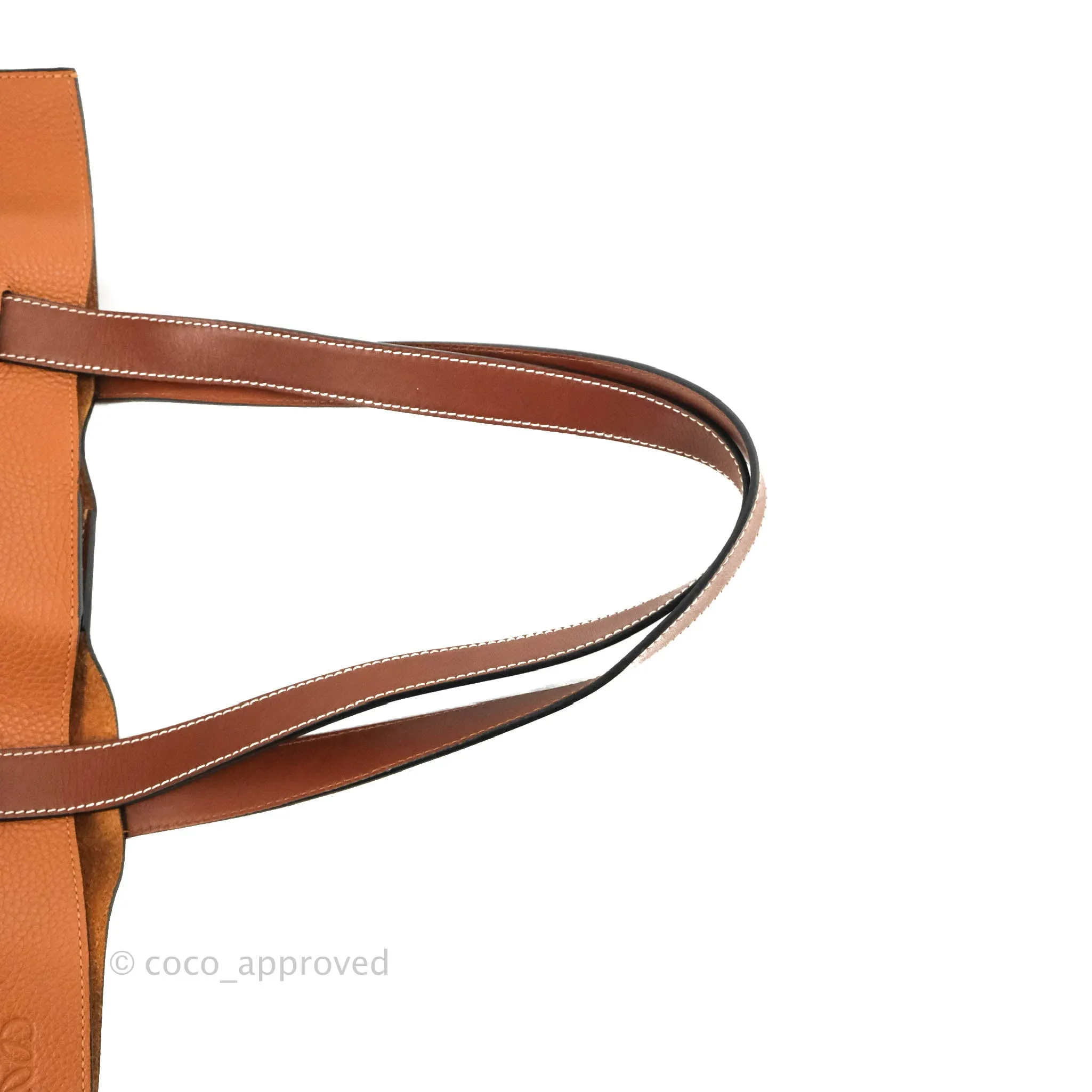 Loewe Vertical Strap Tote Tan Grained Leather