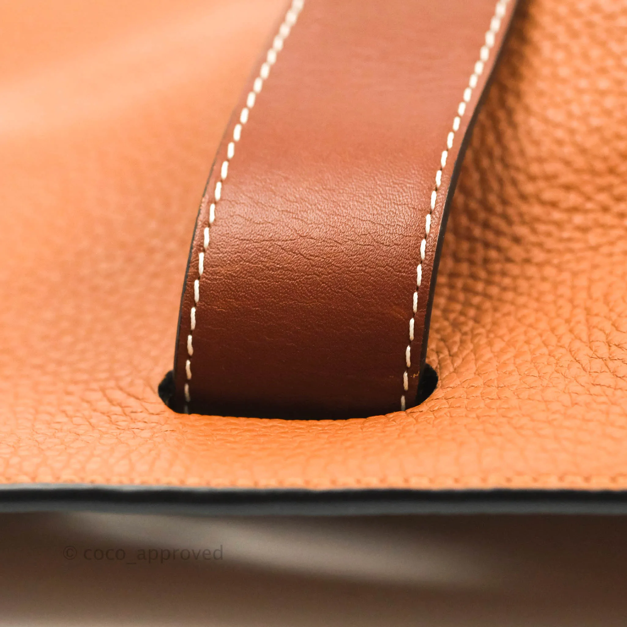 Loewe Vertical Strap Tote Tan Grained Leather