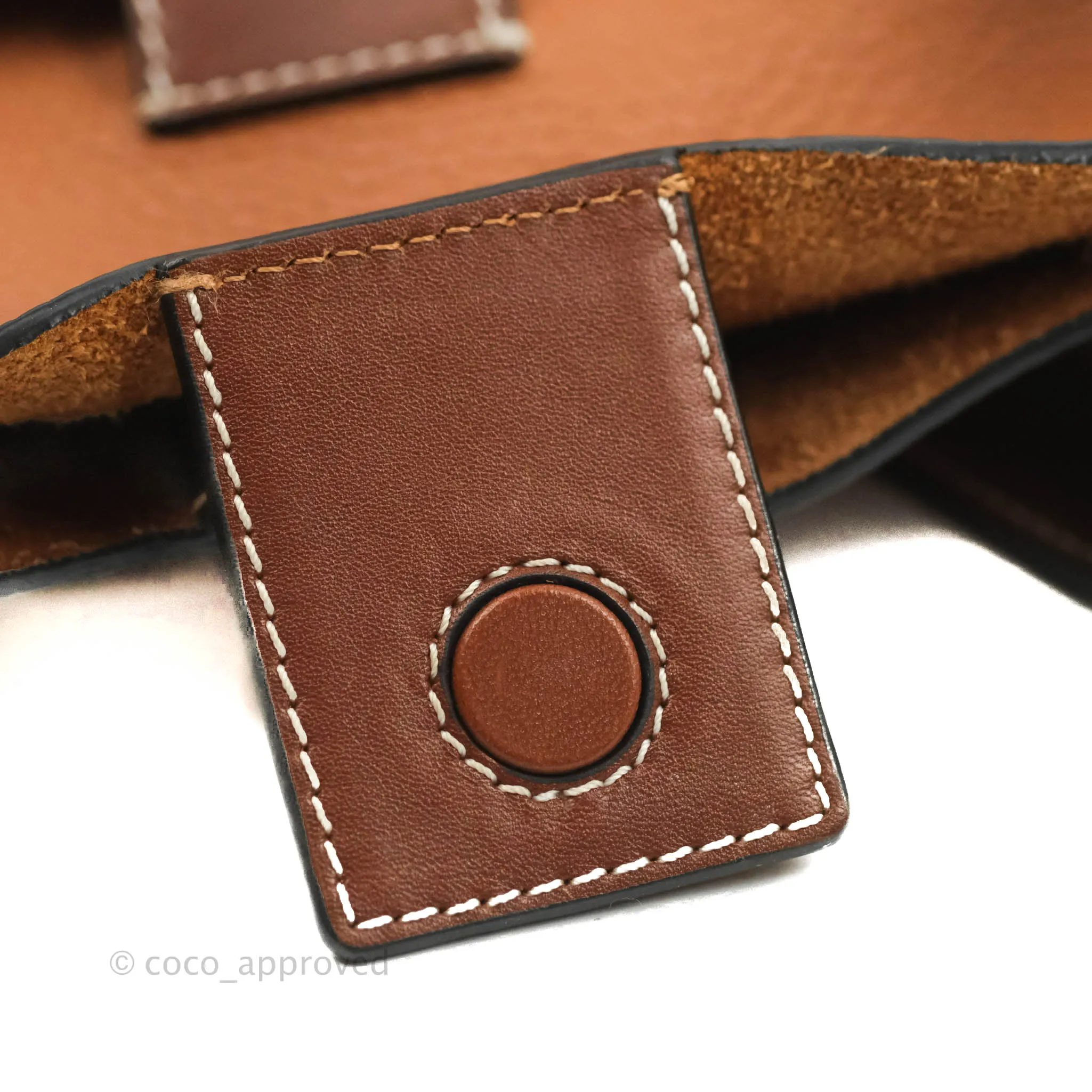 Loewe Vertical Strap Tote Tan Grained Leather