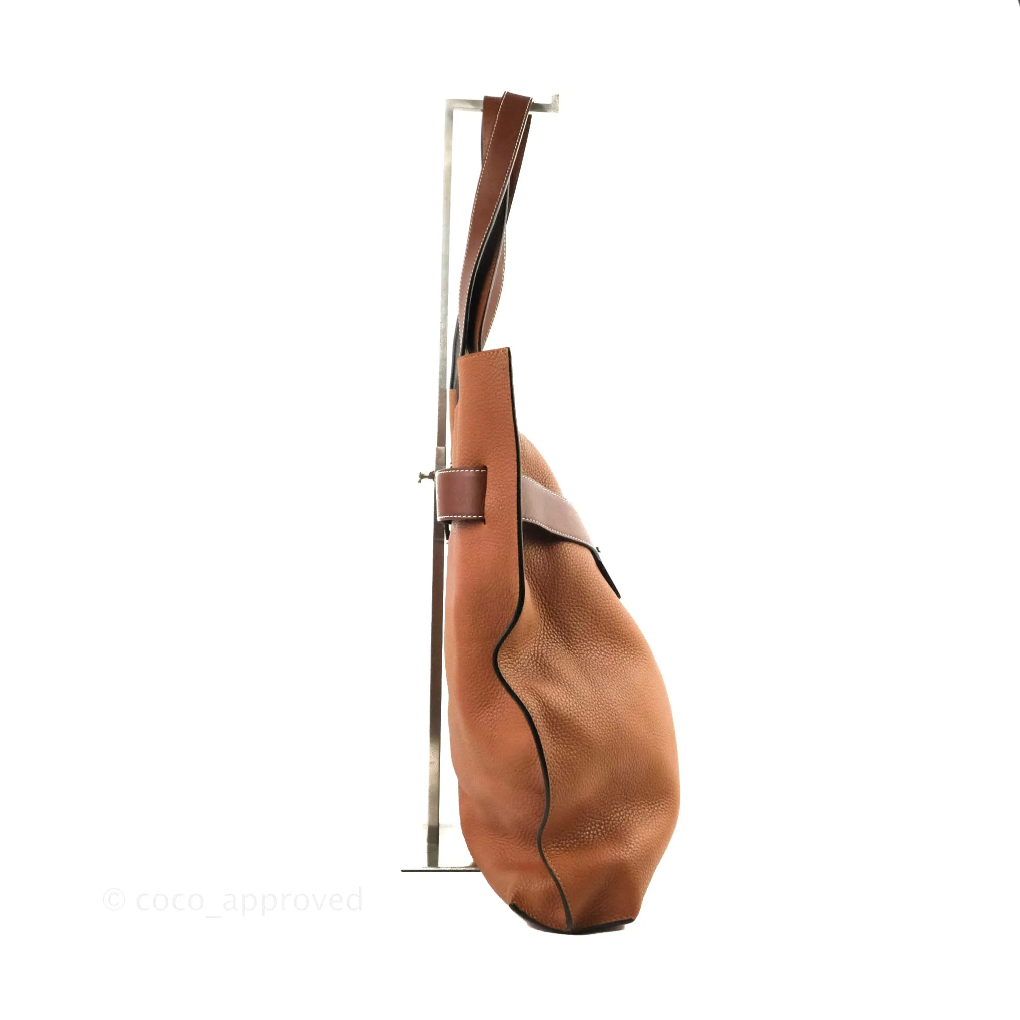 Loewe Vertical Strap Tote Tan Grained Leather