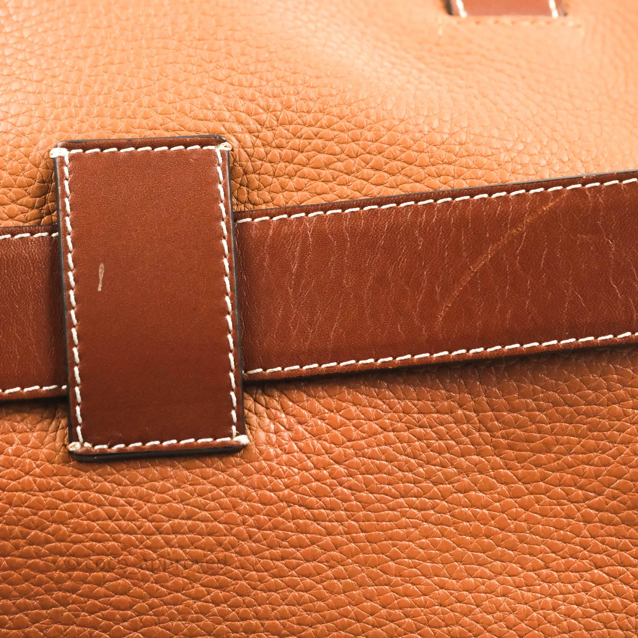 Loewe Vertical Strap Tote Tan Grained Leather