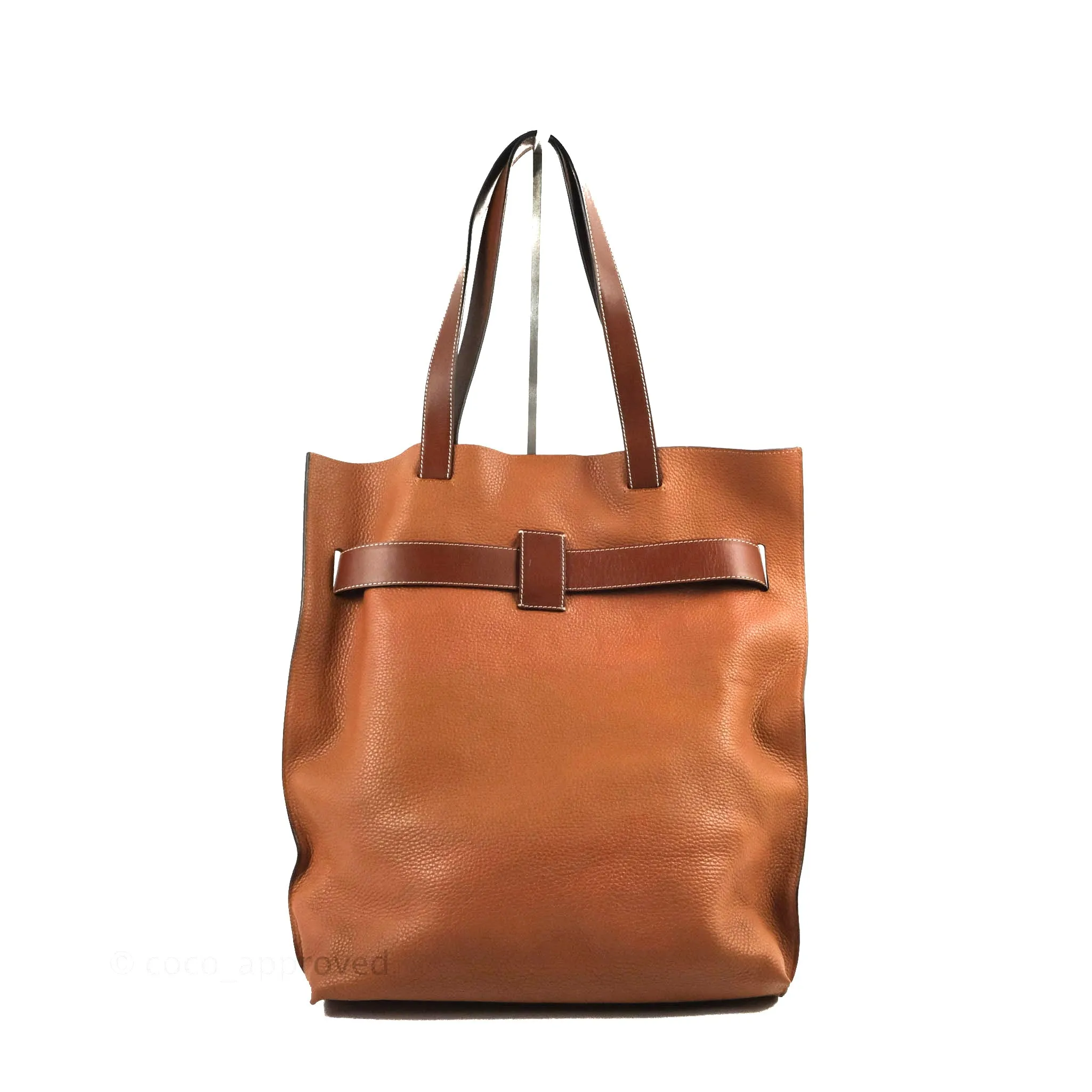 Loewe Vertical Strap Tote Tan Grained Leather