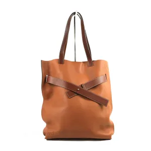 Loewe Vertical Strap Tote Tan Grained Leather