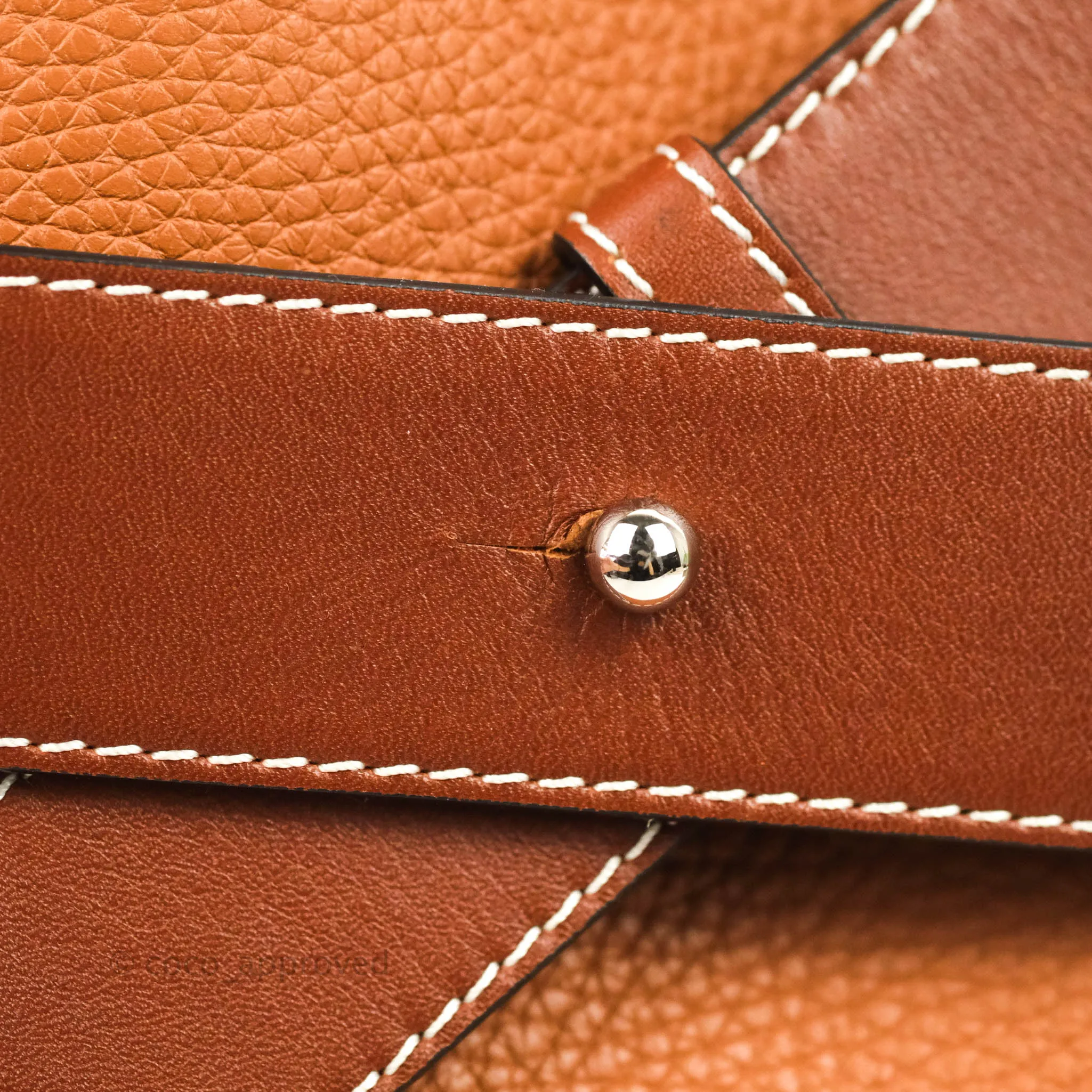 Loewe Vertical Strap Tote Tan Grained Leather