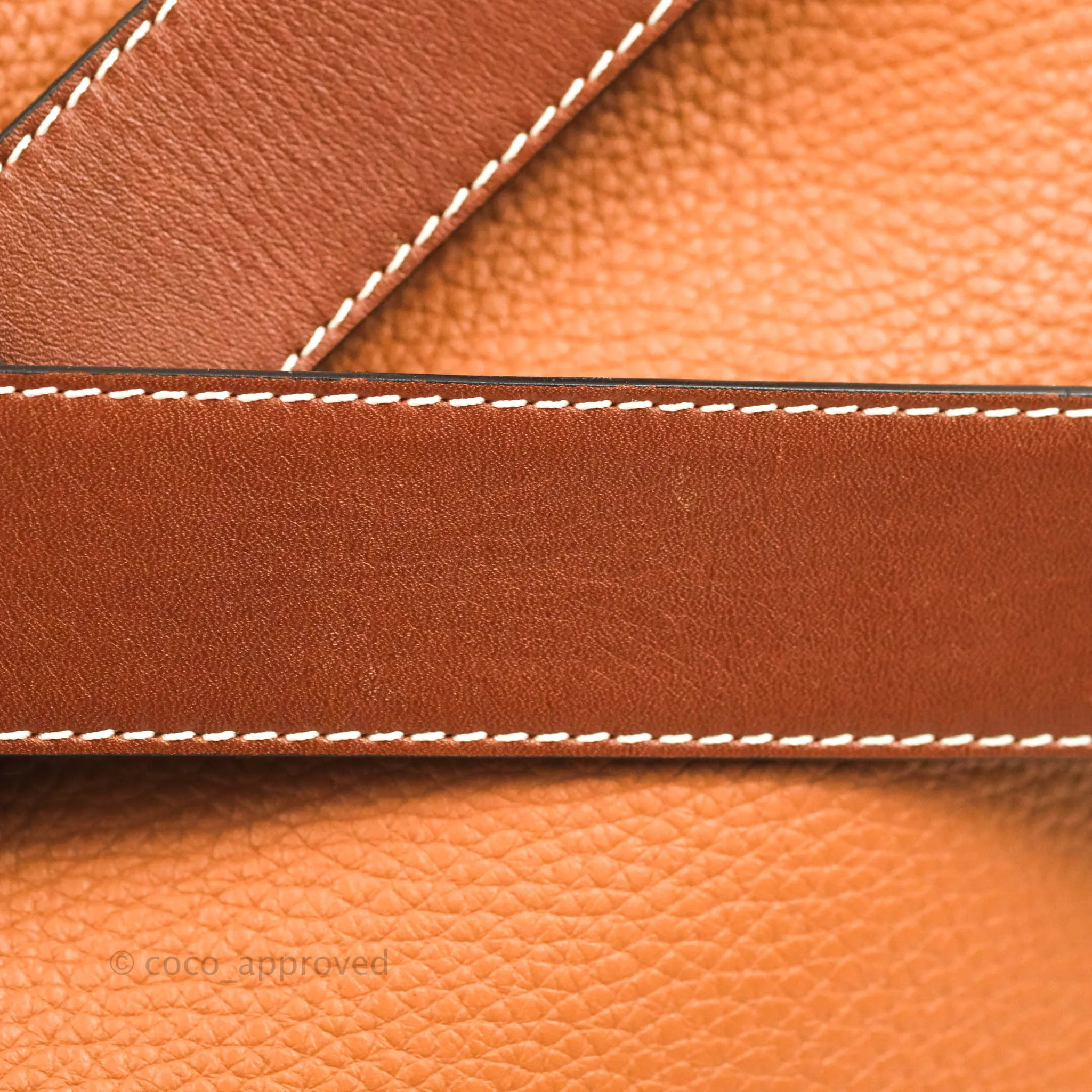 Loewe Vertical Strap Tote Tan Grained Leather