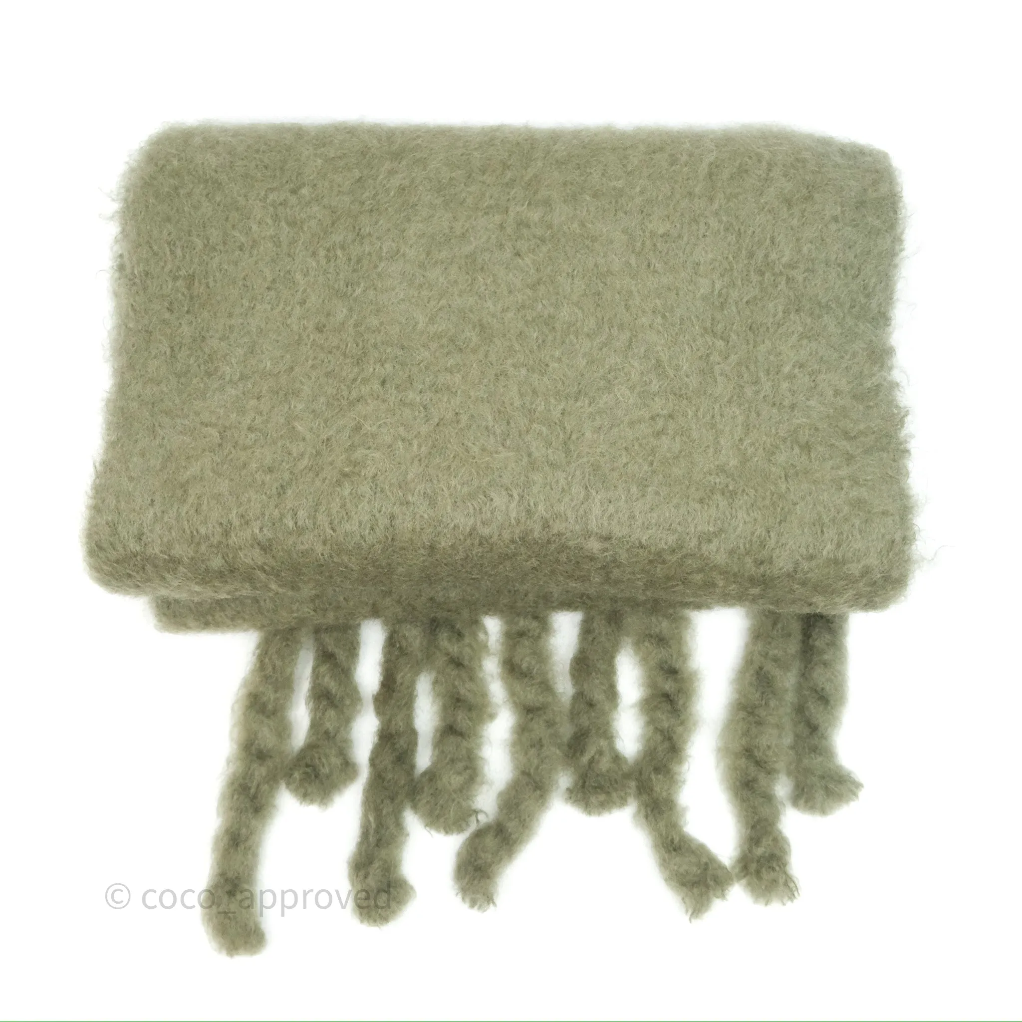 Loewe Wool Blend Cashmere Scarf Green