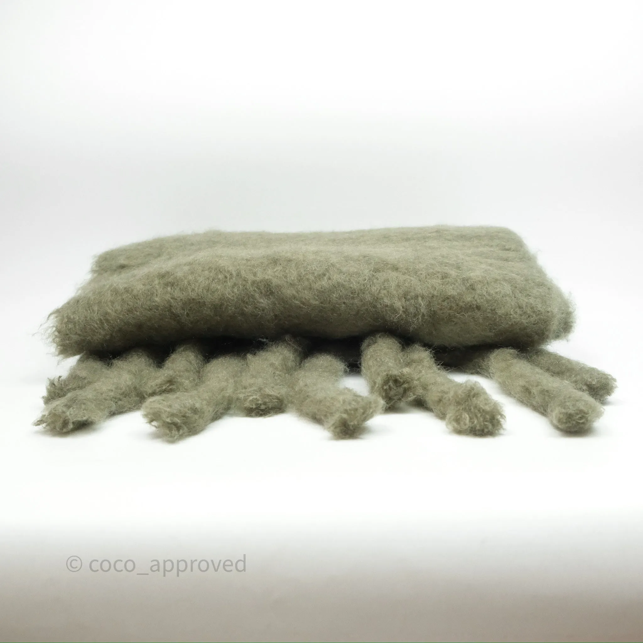 Loewe Wool Blend Cashmere Scarf Green