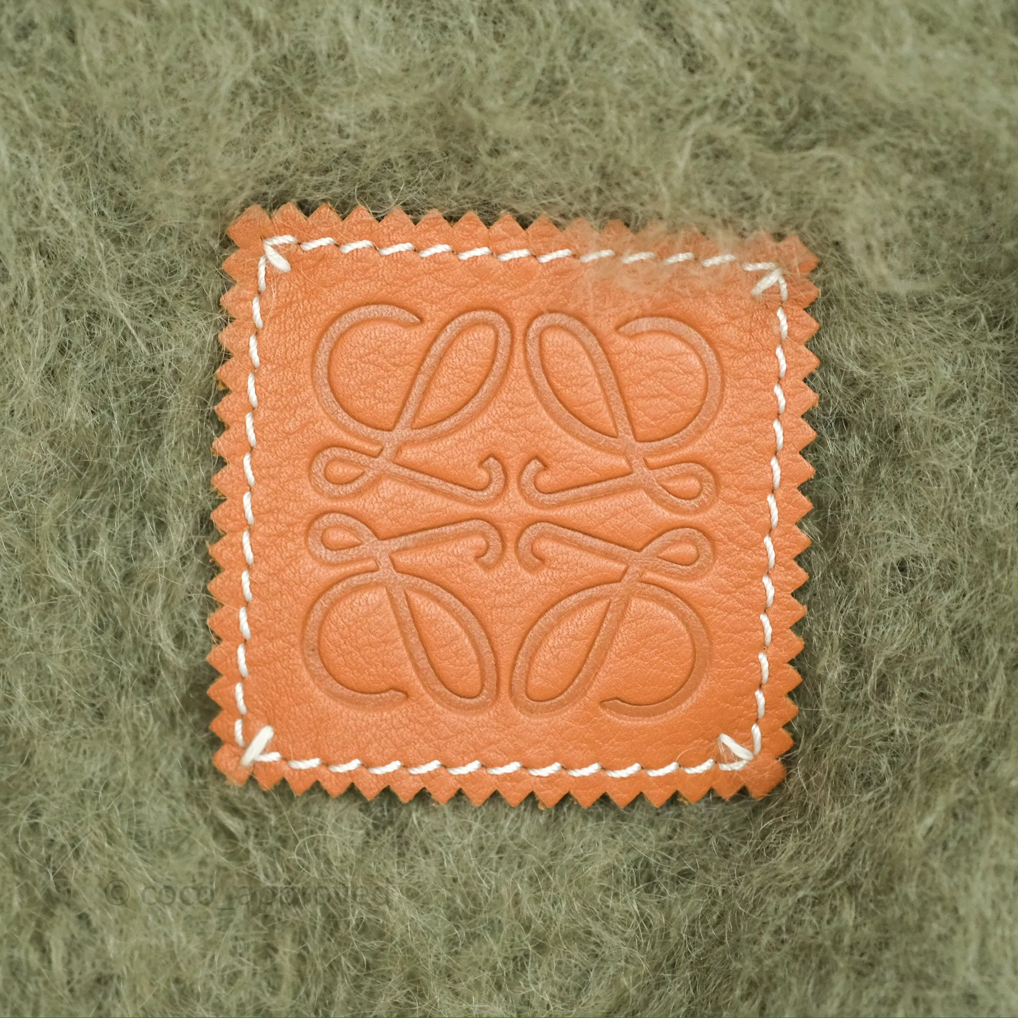 Loewe Wool Blend Cashmere Scarf Green