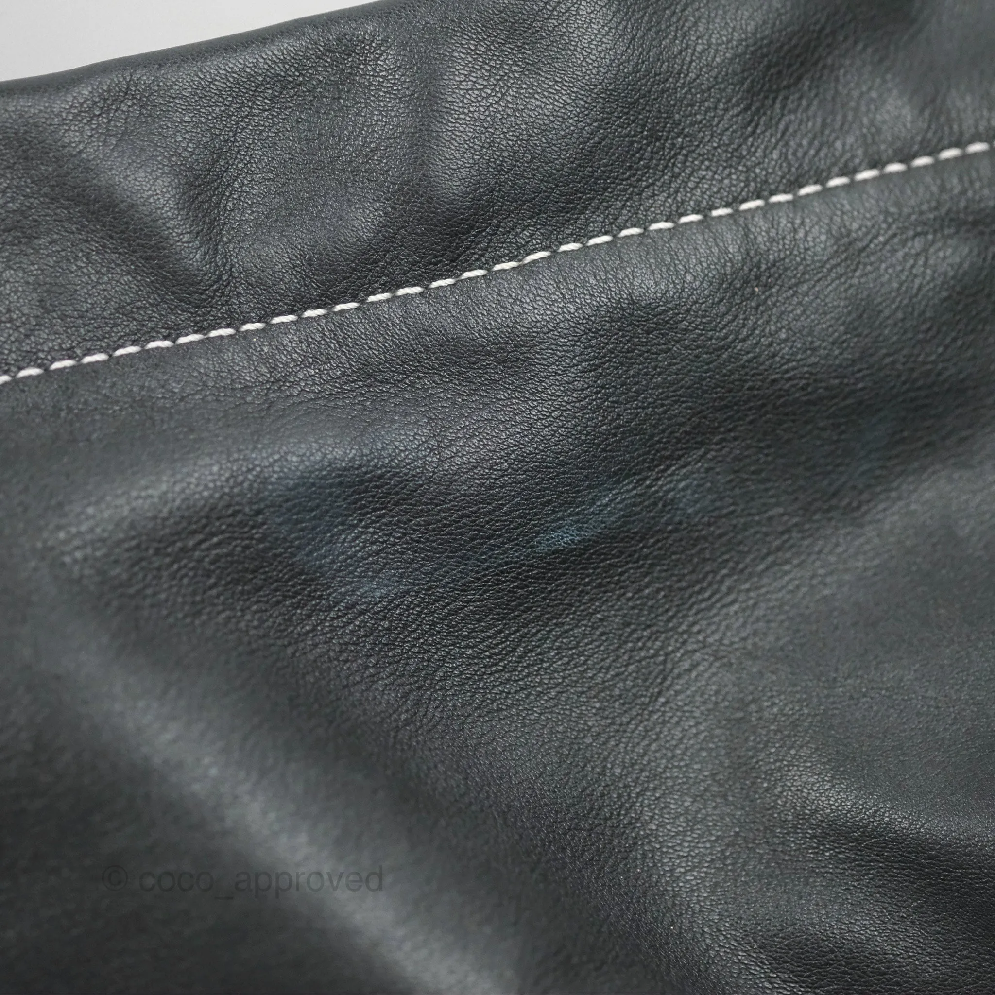 Loewe Woven Basket Bag Black Leather Natural Palm Leaf