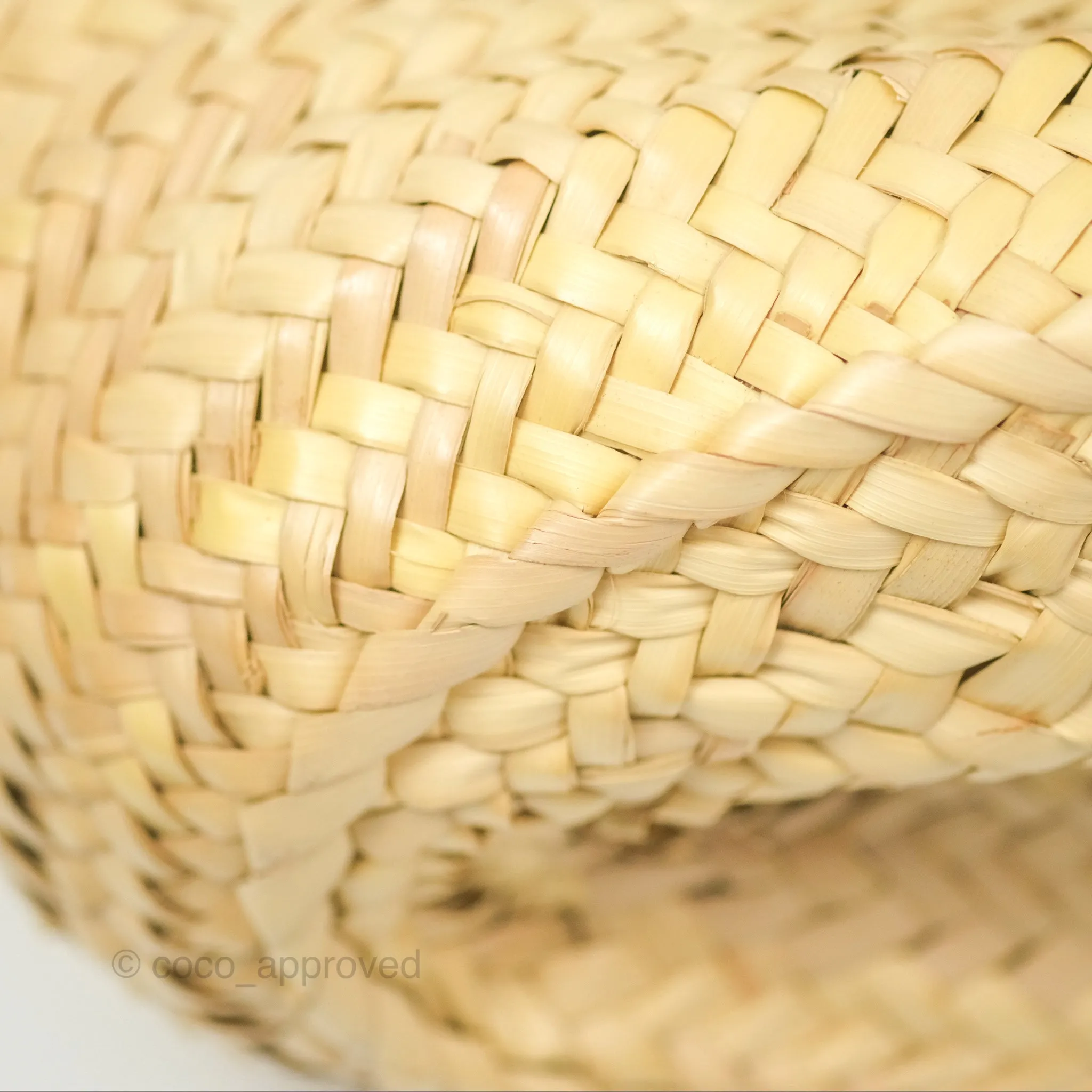 Loewe Woven Basket Bag Black Leather Natural Palm Leaf