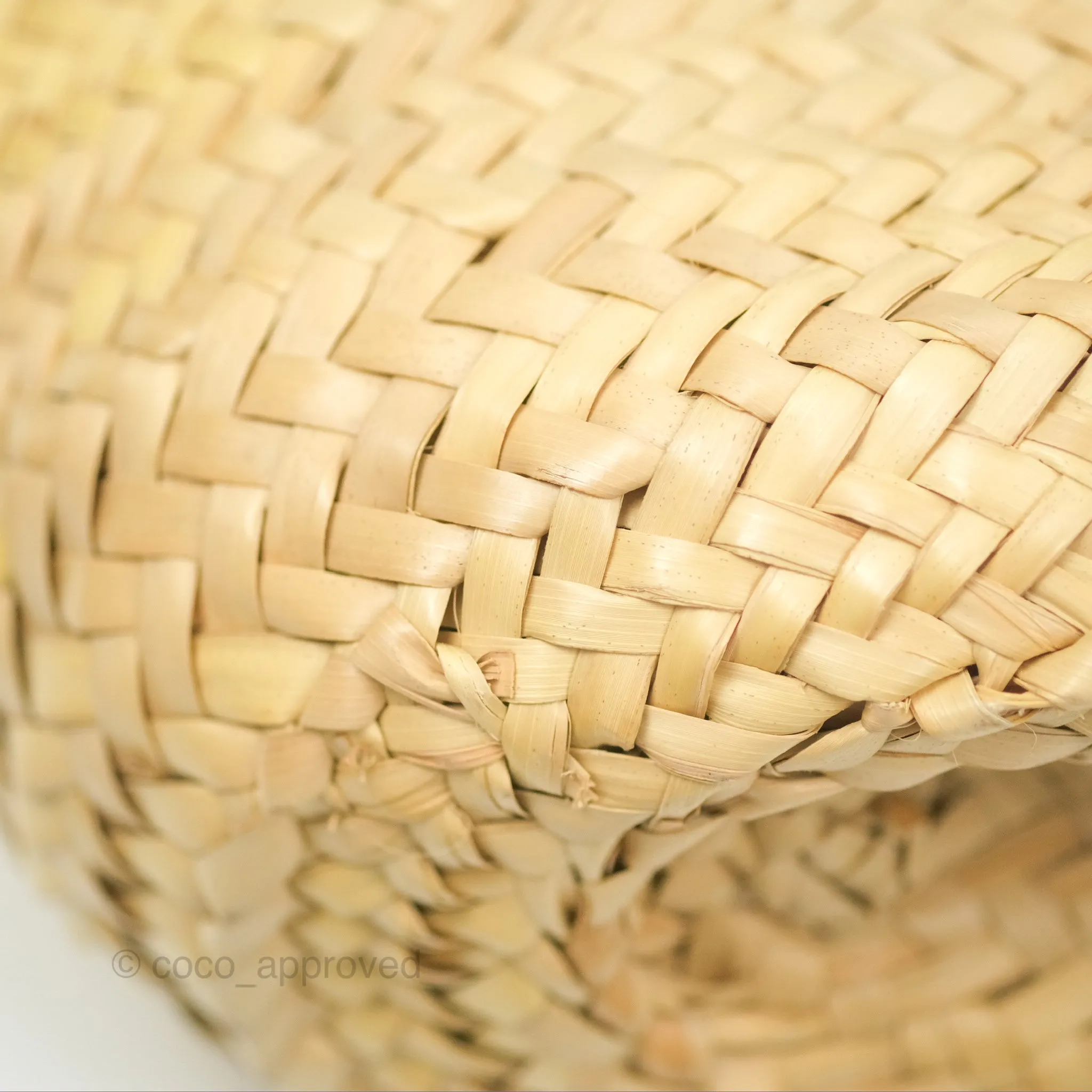 Loewe Woven Basket Bag Black Leather Natural Palm Leaf