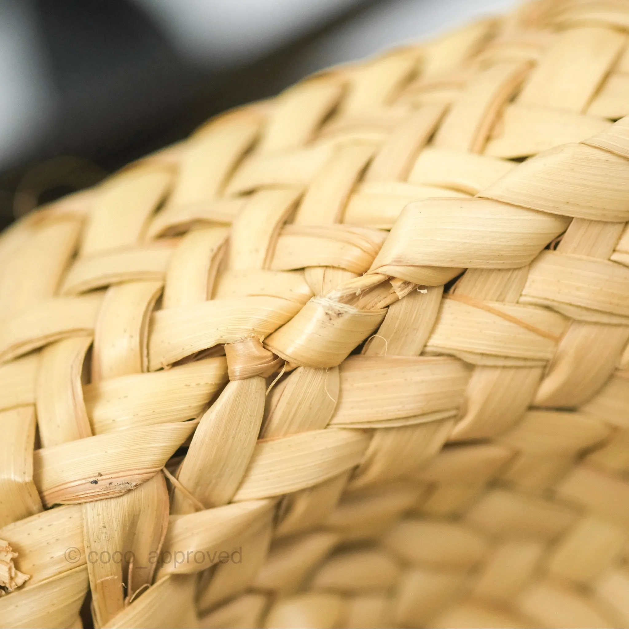 Loewe Woven Basket Bag Black Leather Natural Palm Leaf