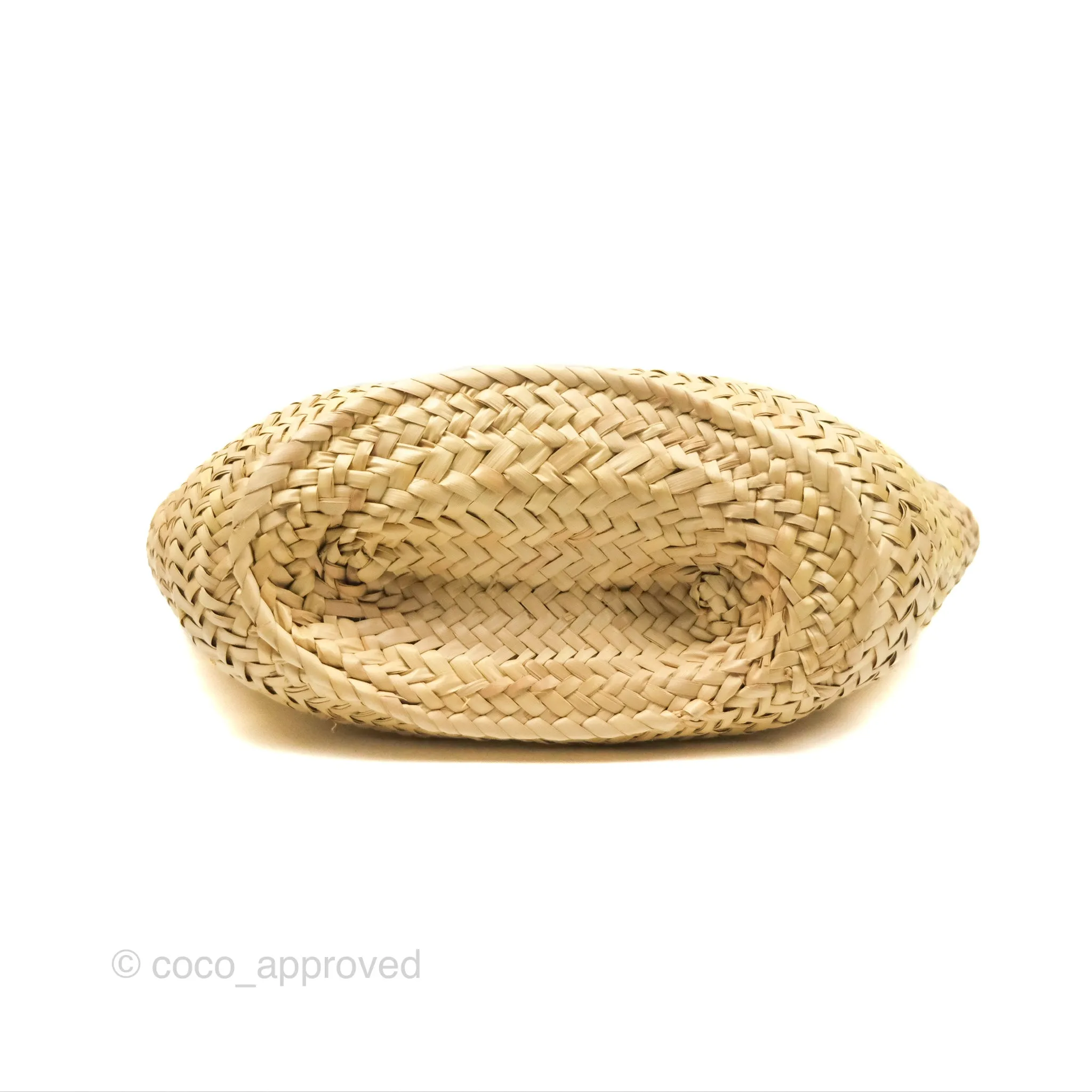 Loewe Woven Basket Bag Black Leather Natural Palm Leaf