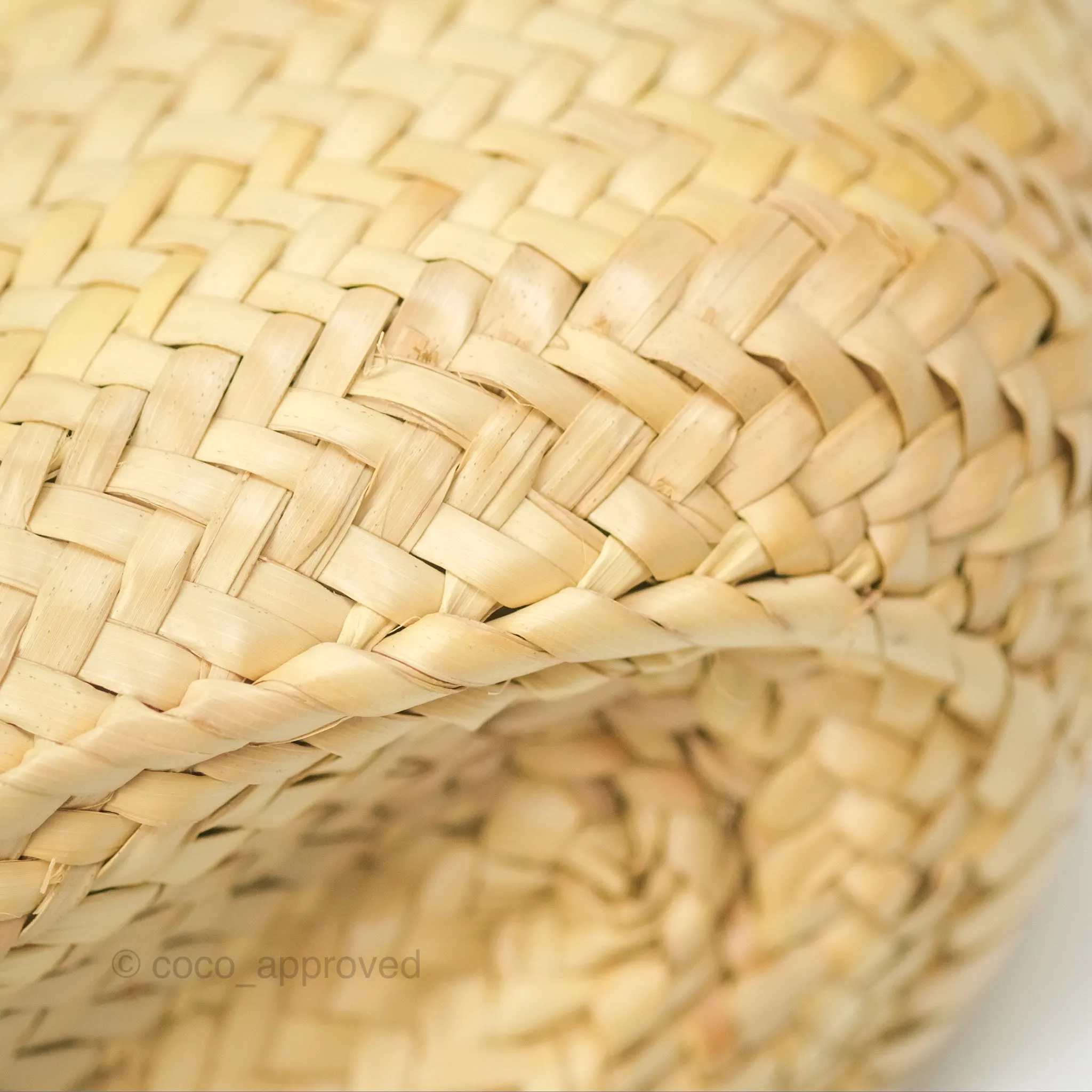 Loewe Woven Basket Bag Black Leather Natural Palm Leaf