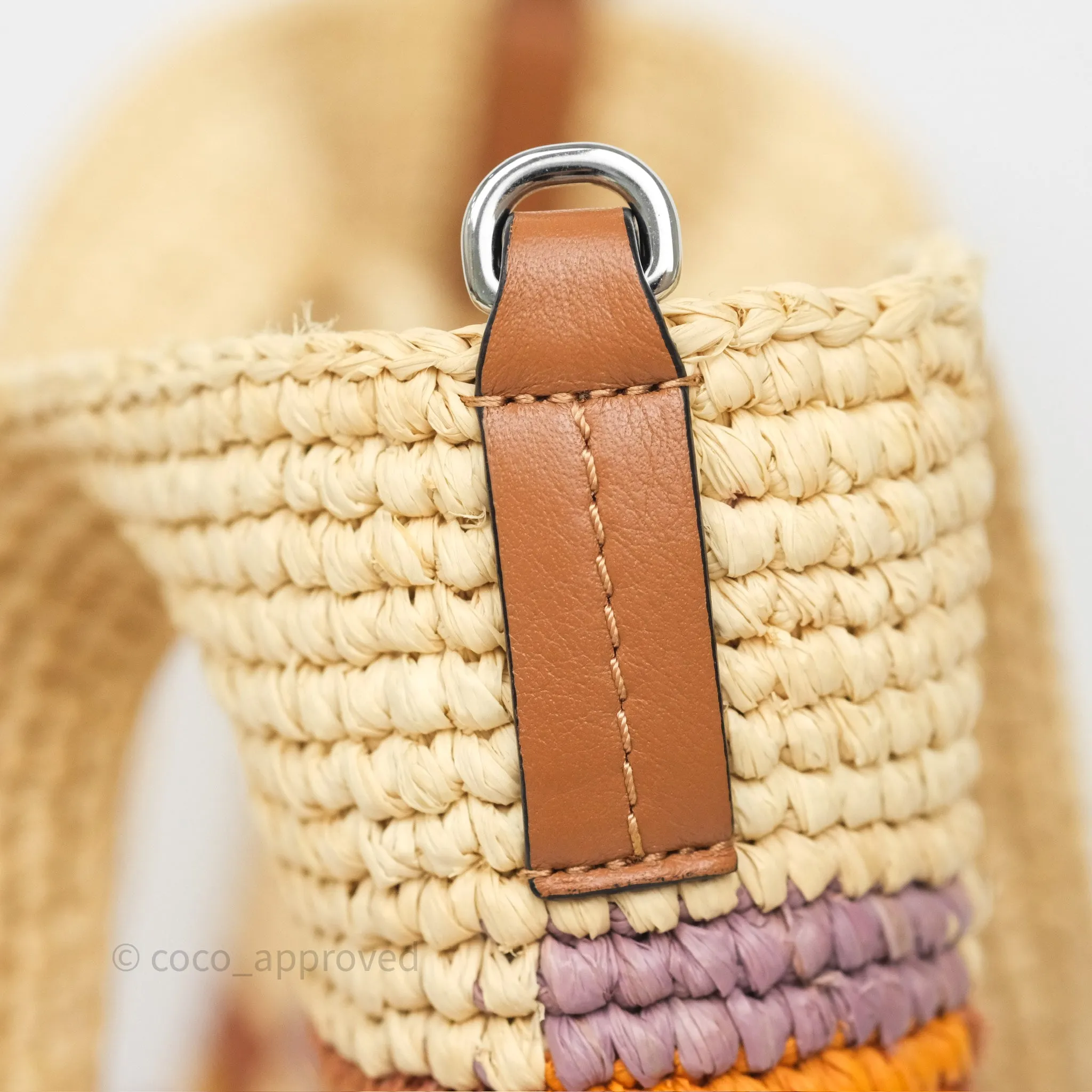 Loewe x Paula's Ibiza Slit Mini Rainbow Raffia Bag