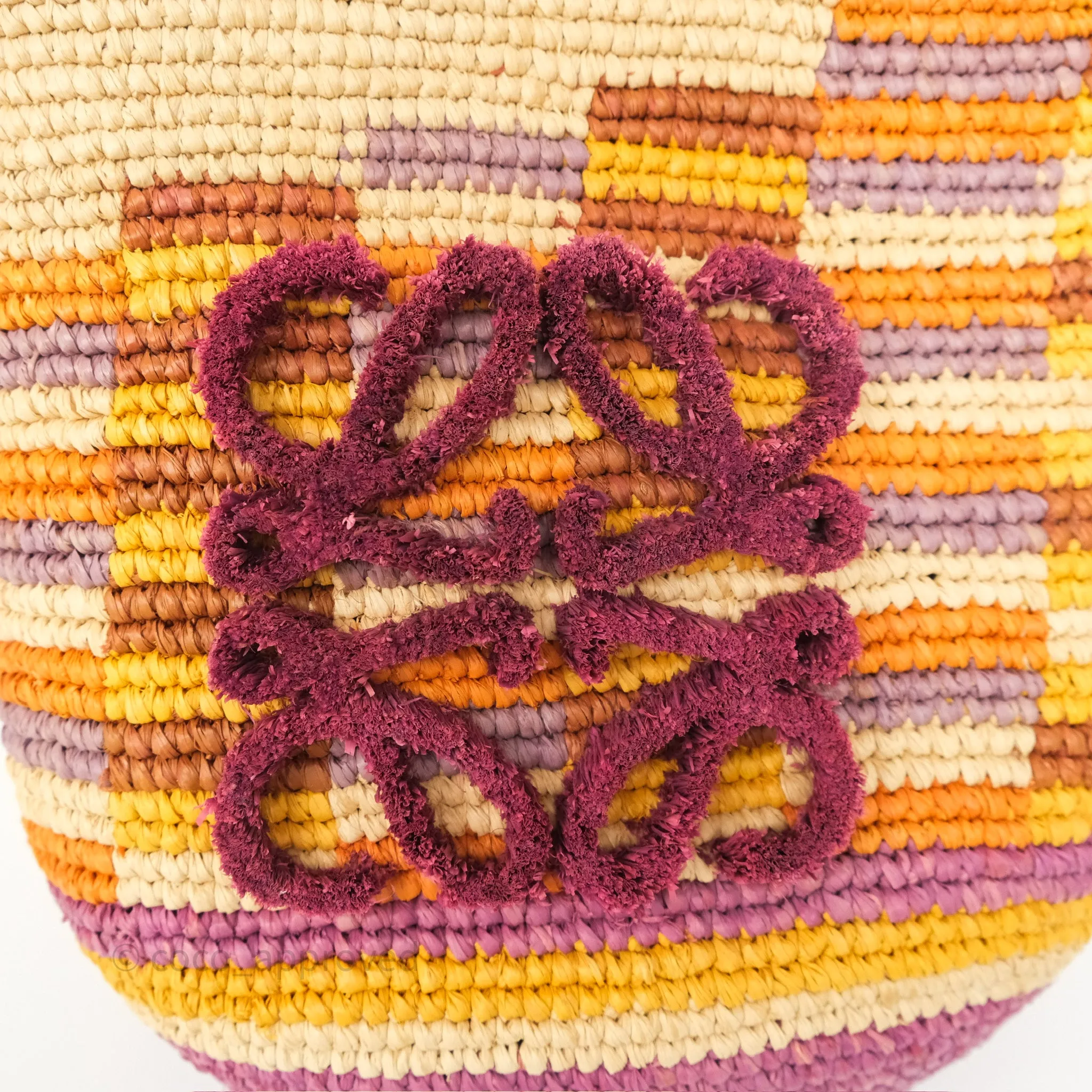 Loewe x Paula's Ibiza Slit Mini Rainbow Raffia Bag