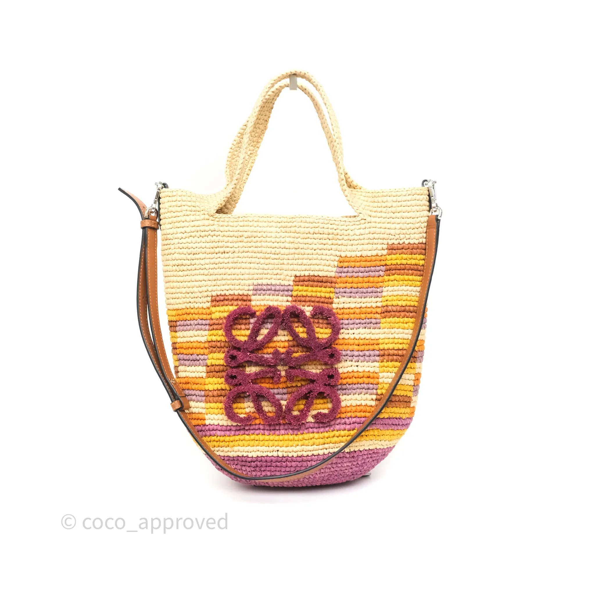 Loewe x Paula's Ibiza Slit Mini Rainbow Raffia Bag