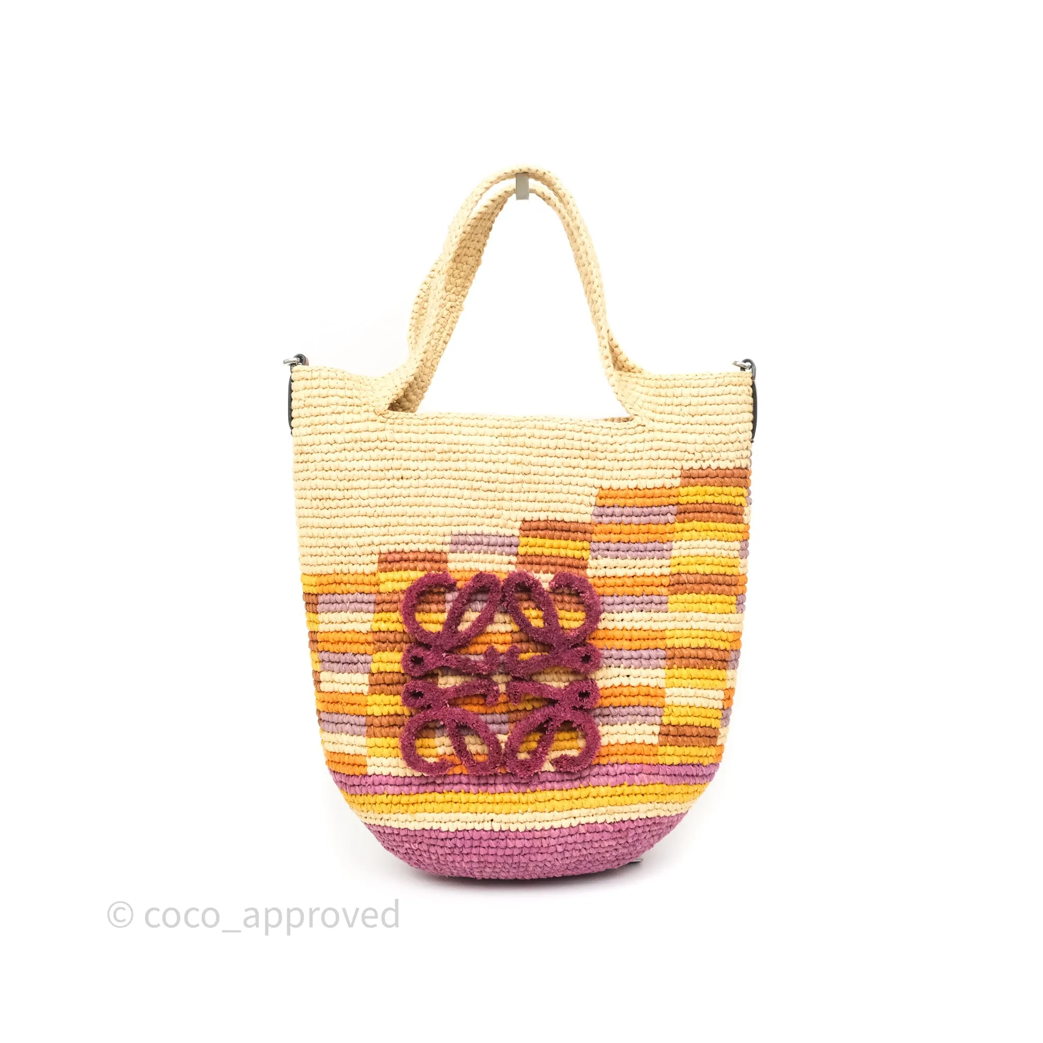 Loewe x Paula's Ibiza Slit Mini Rainbow Raffia Bag