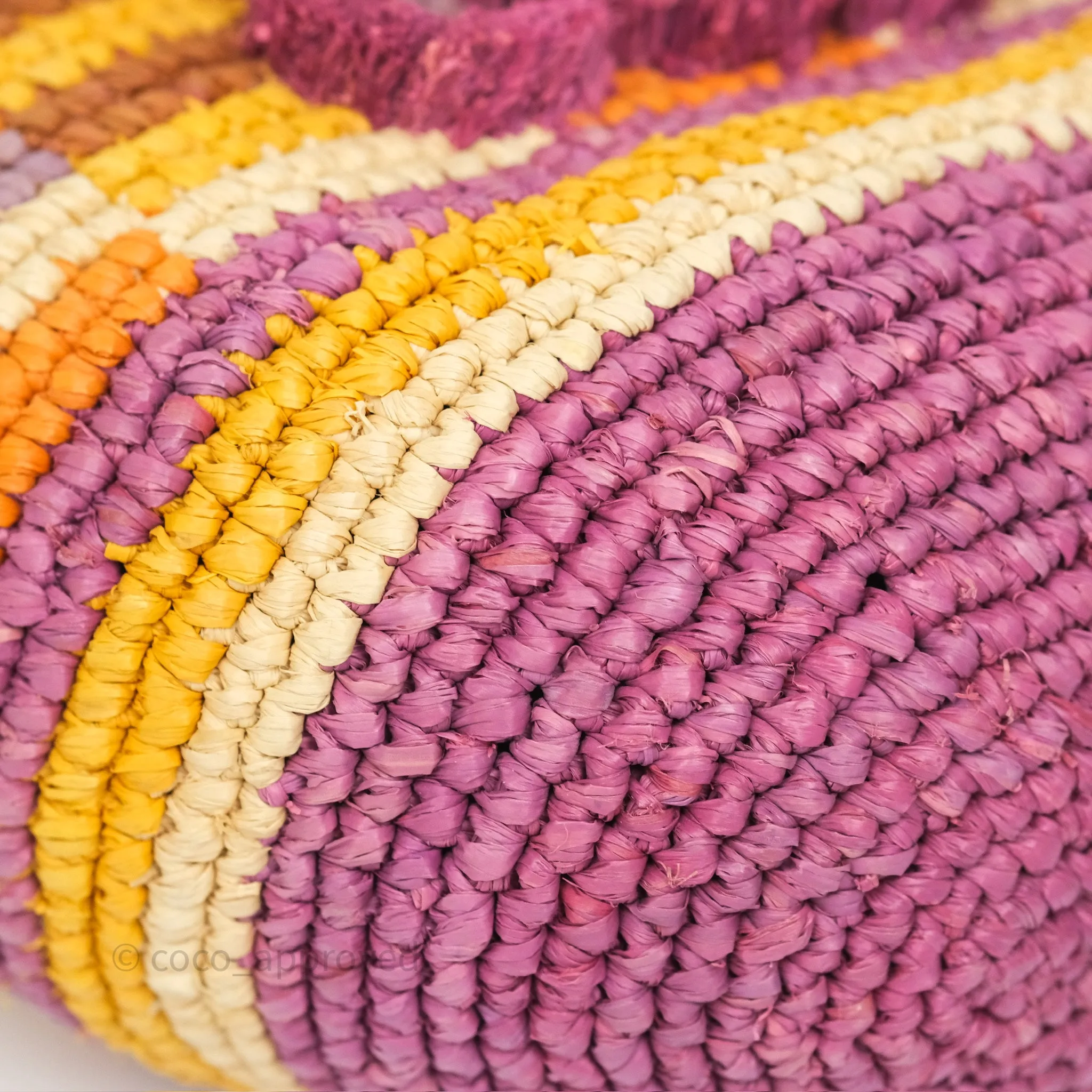 Loewe x Paula's Ibiza Slit Mini Rainbow Raffia Bag