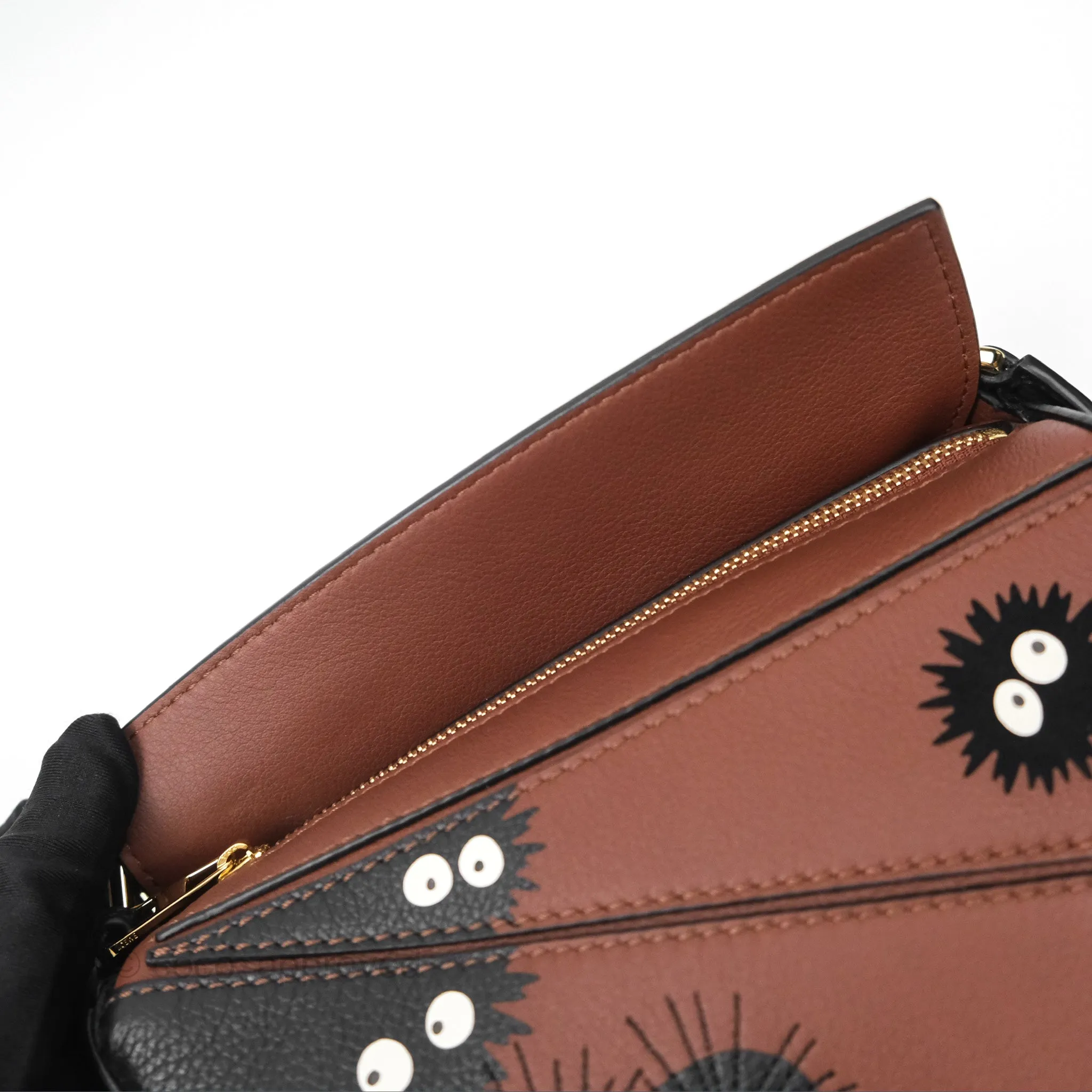 Loewe X Studio Ghibli Spirited Away Mini Puzzle Brown Calfskin