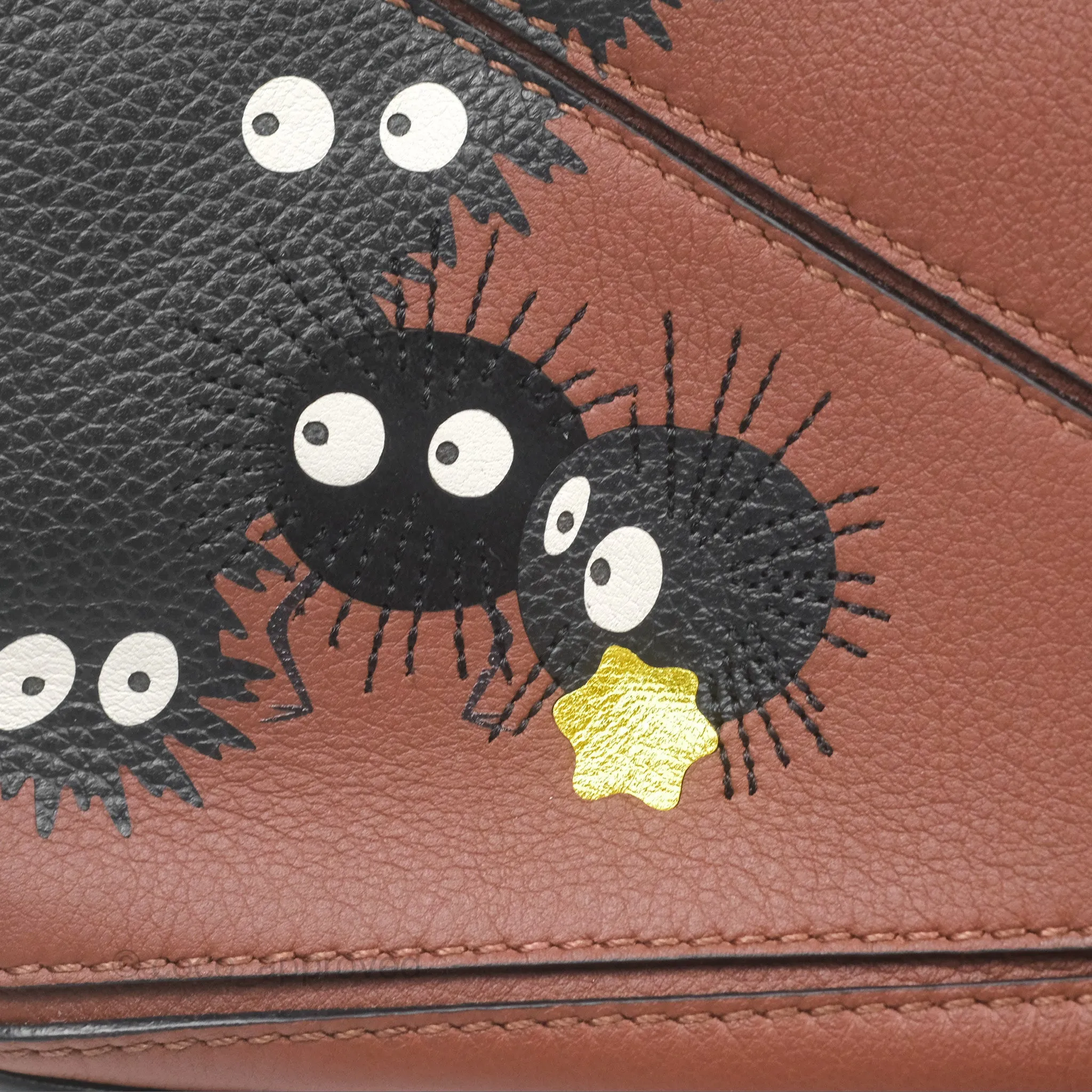Loewe X Studio Ghibli Spirited Away Mini Puzzle Brown Calfskin