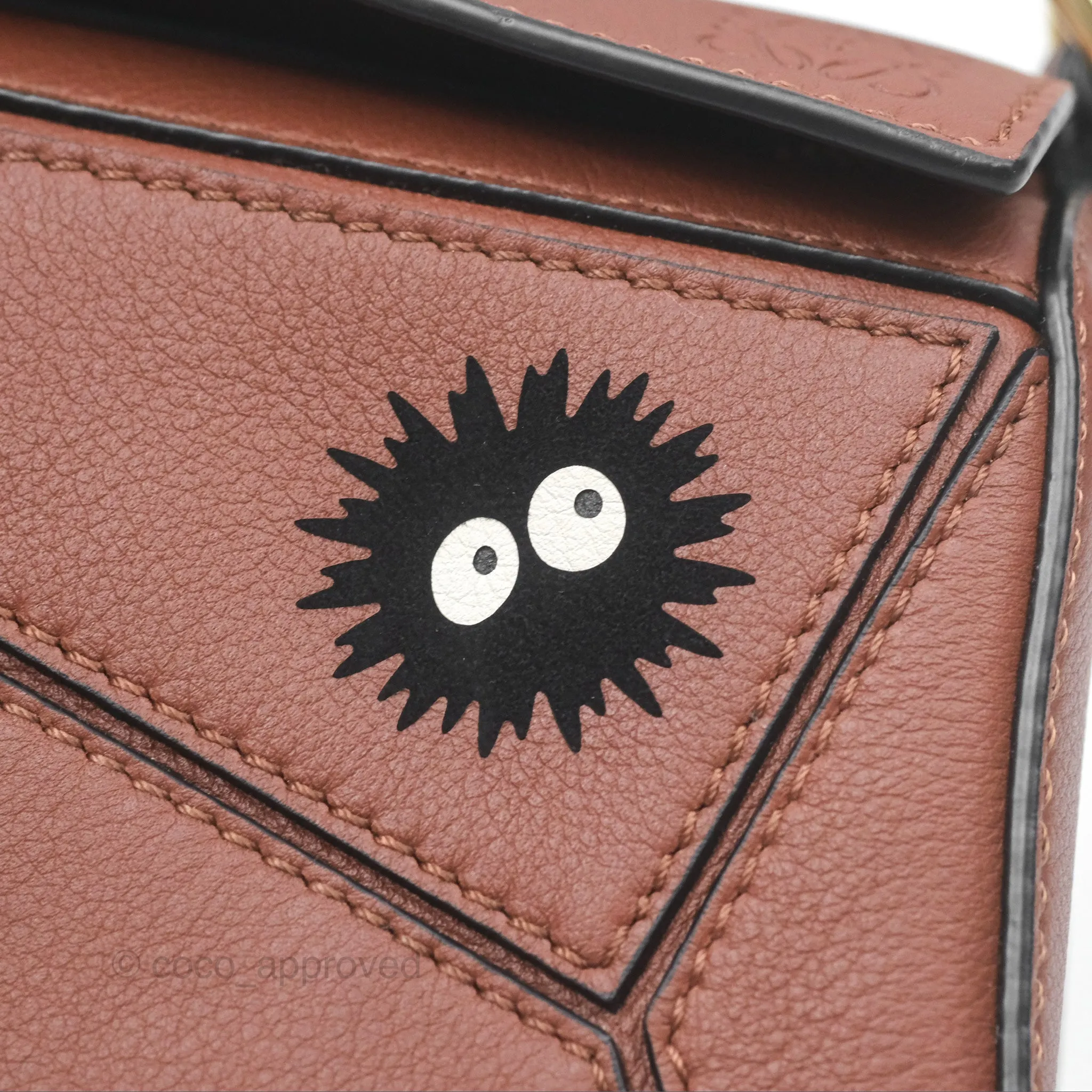 Loewe X Studio Ghibli Spirited Away Mini Puzzle Brown Calfskin