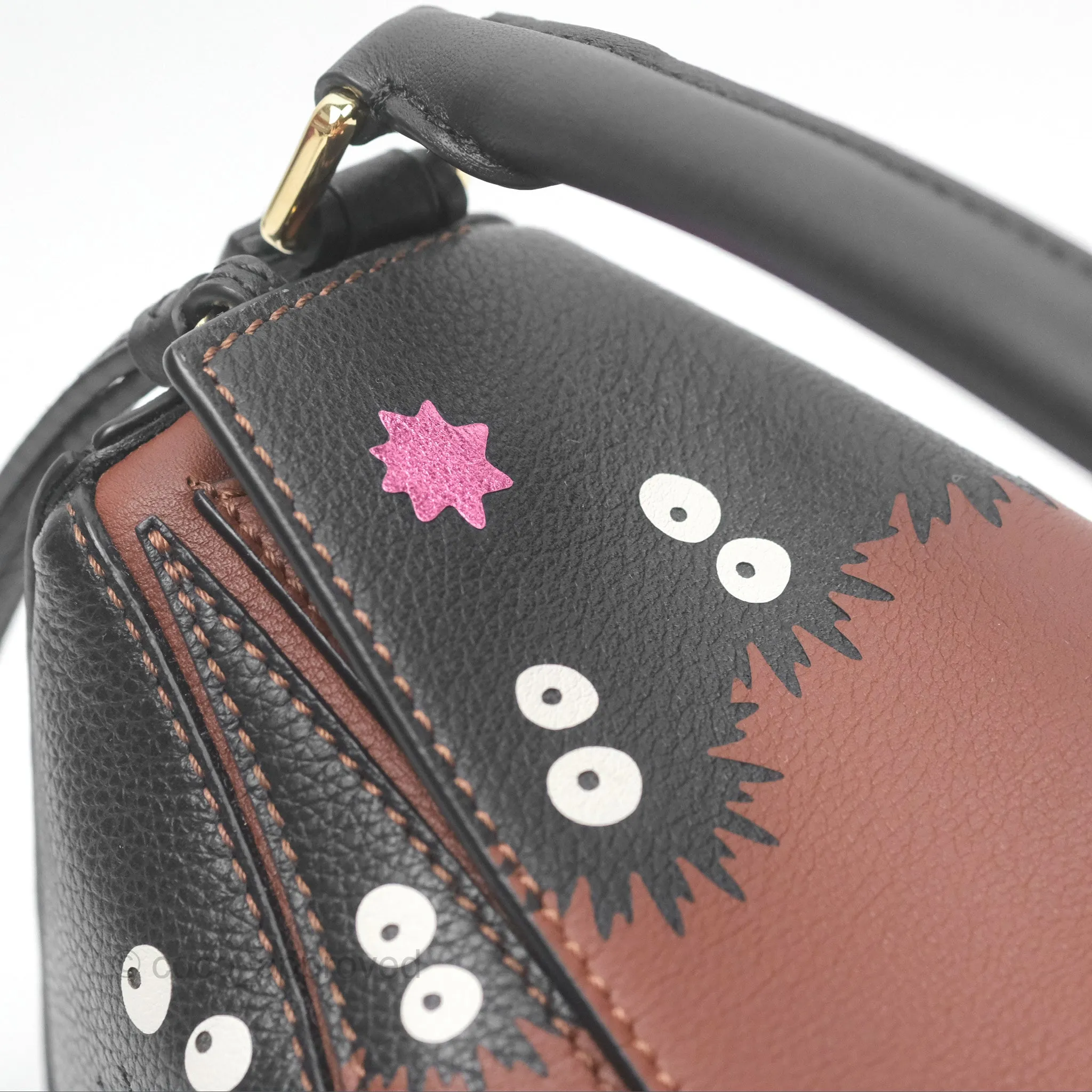 Loewe X Studio Ghibli Spirited Away Mini Puzzle Brown Calfskin
