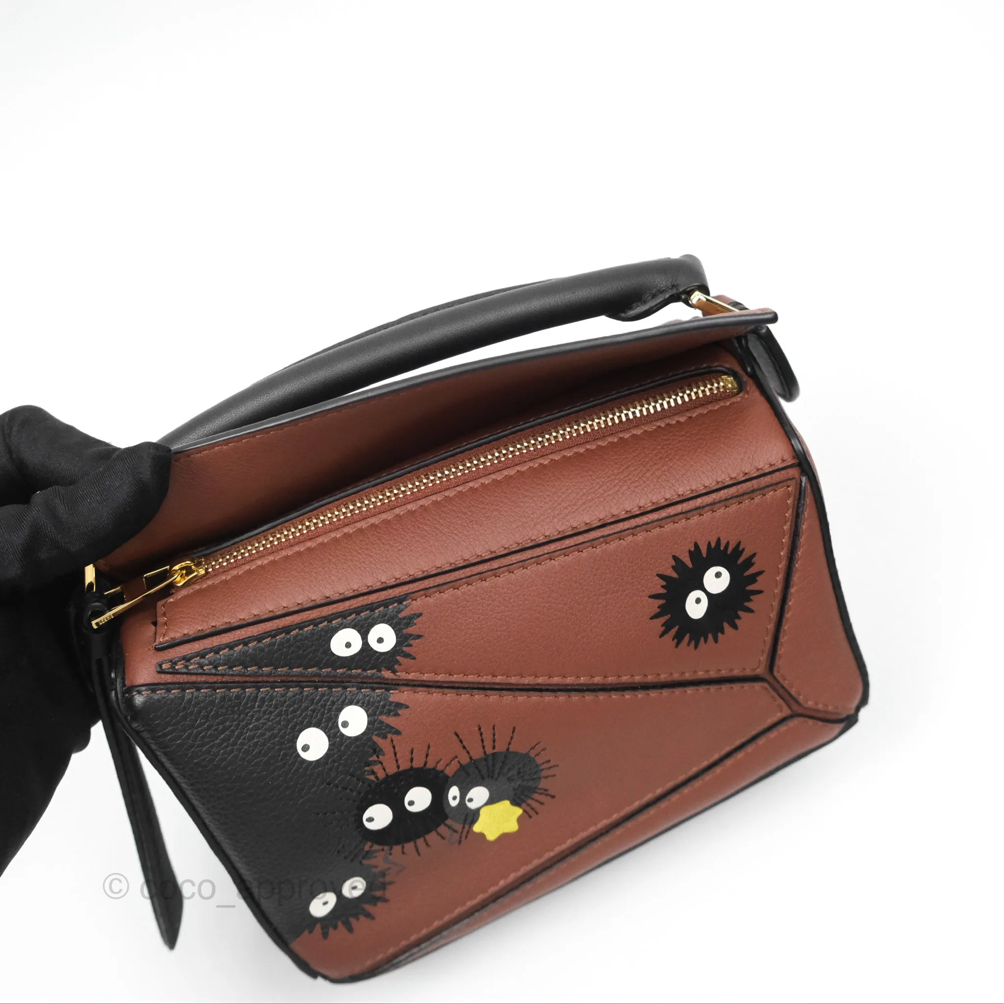 Loewe X Studio Ghibli Spirited Away Mini Puzzle Brown Calfskin