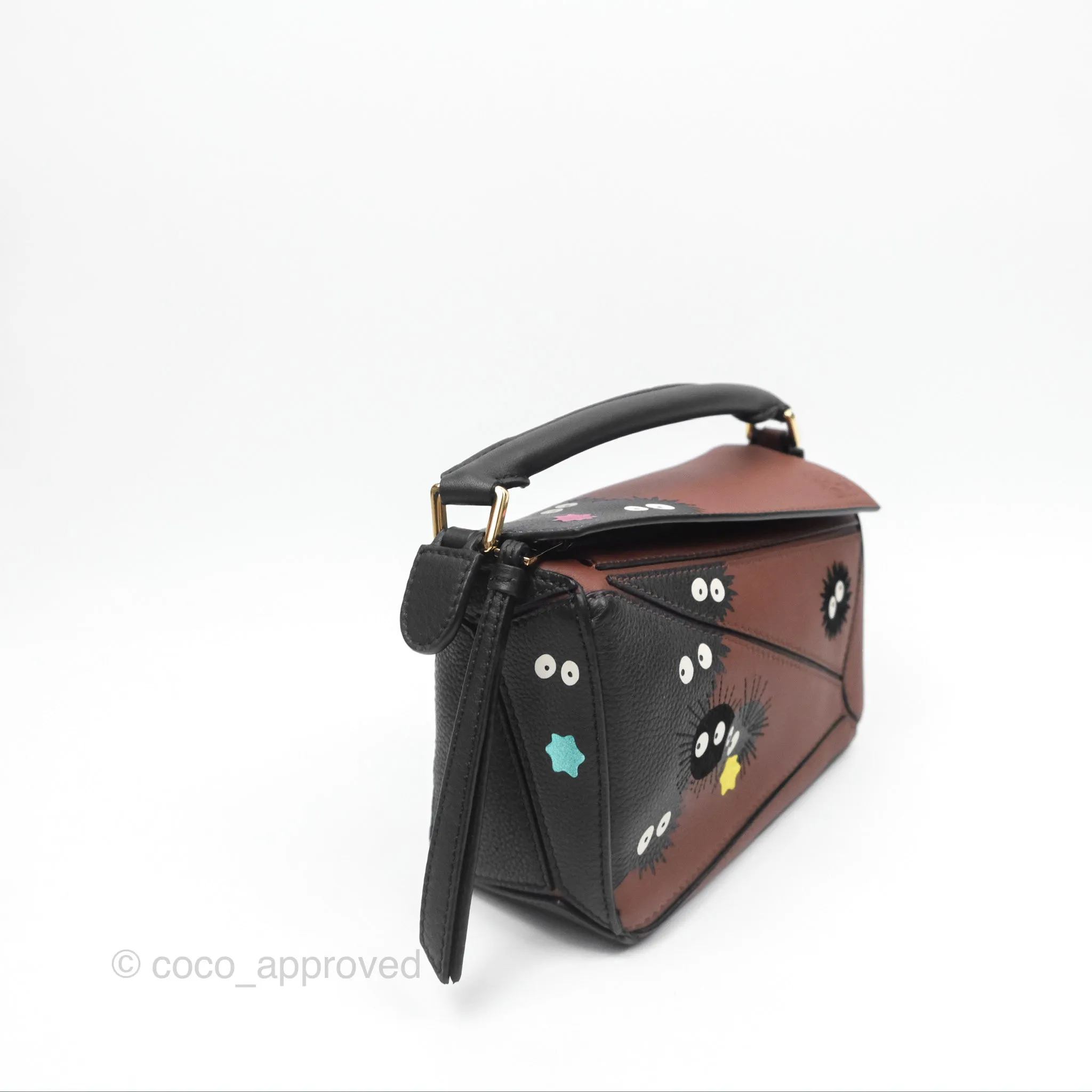 Loewe X Studio Ghibli Spirited Away Mini Puzzle Brown Calfskin