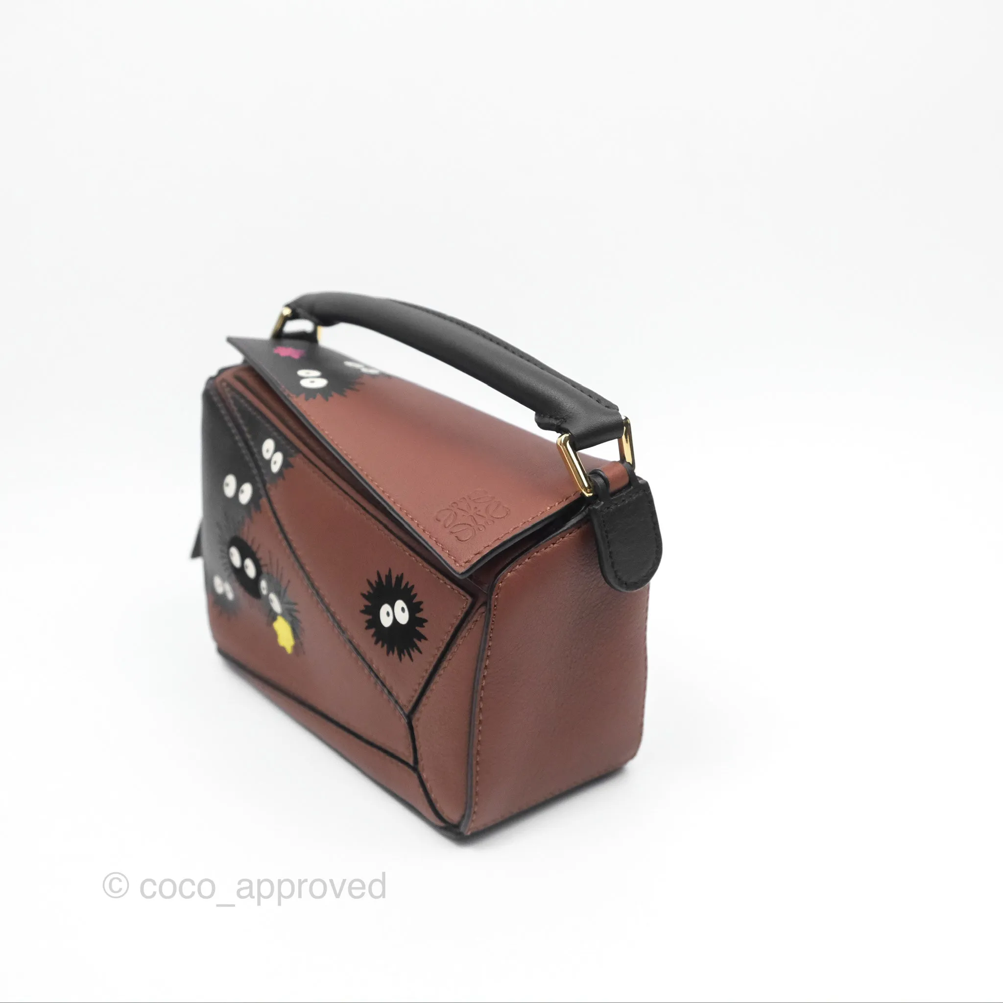 Loewe X Studio Ghibli Spirited Away Mini Puzzle Brown Calfskin