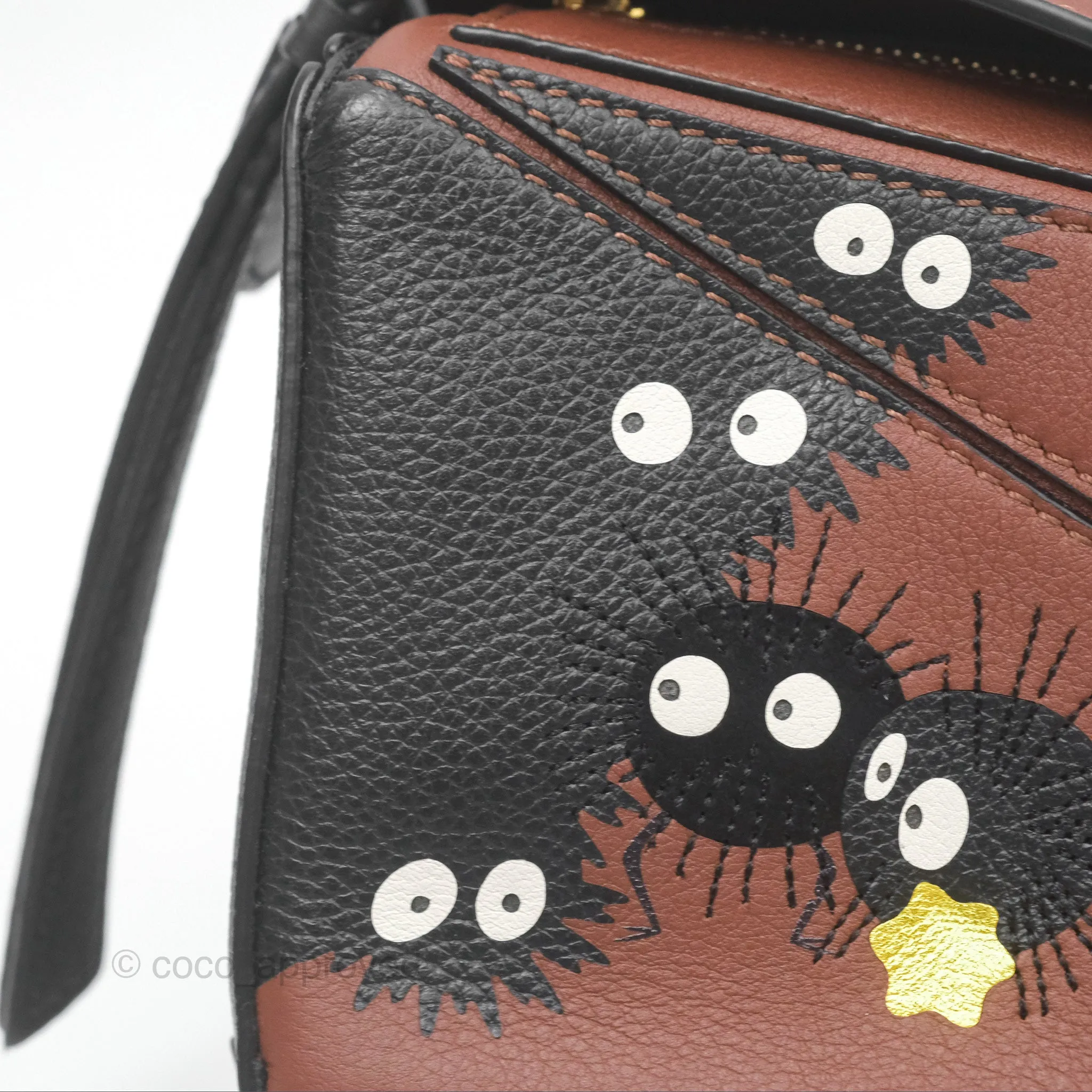 Loewe X Studio Ghibli Spirited Away Mini Puzzle Brown Calfskin