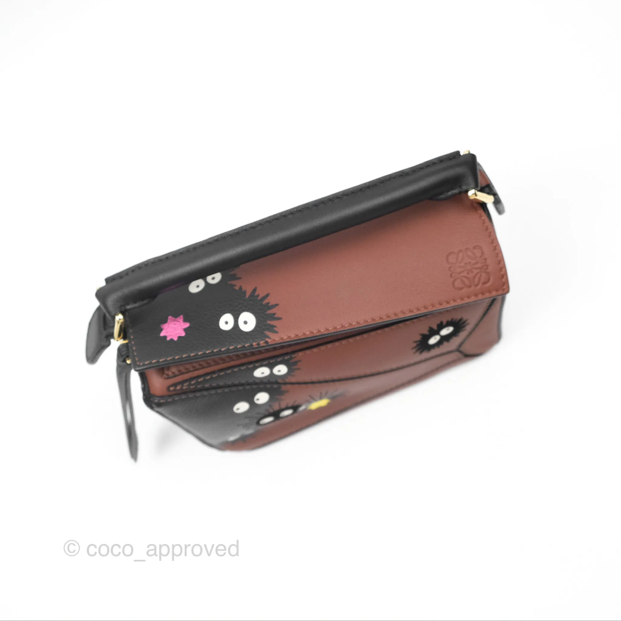 Loewe X Studio Ghibli Spirited Away Mini Puzzle Brown Calfskin