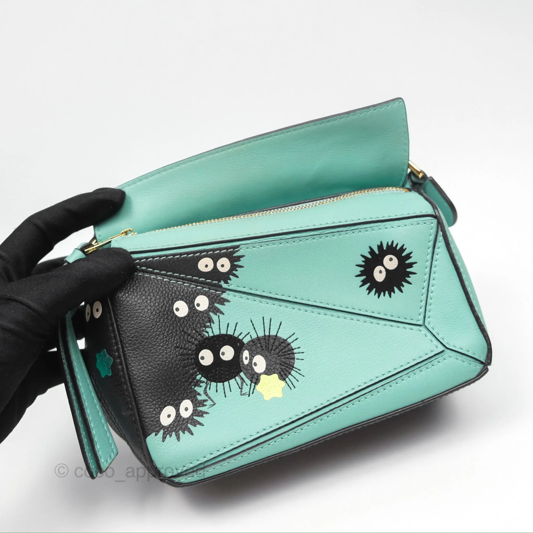 Loewe x Studio Ghibli Spirited Away Mini Puzzle Mint Calfskin