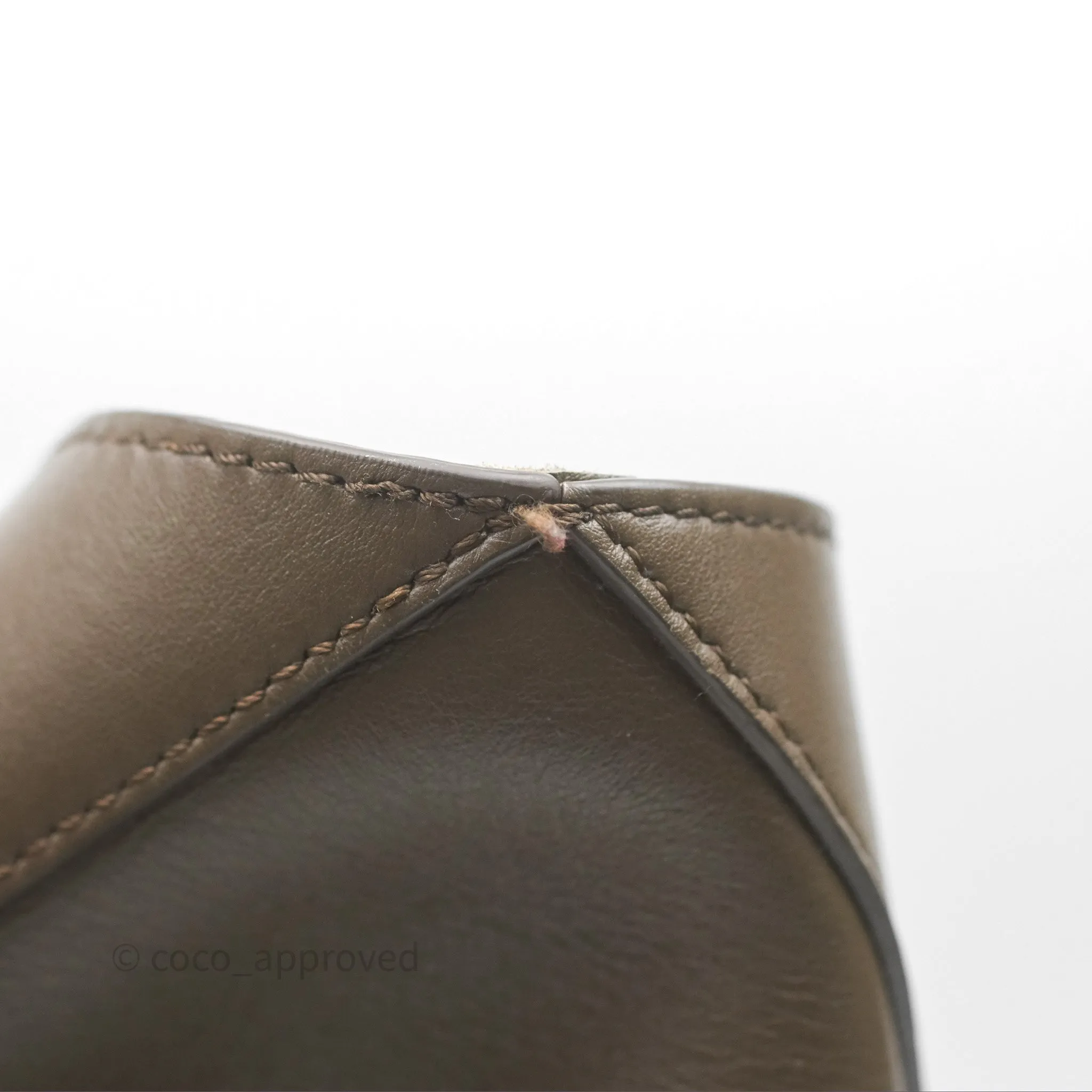Loewe XL Puzzle Fold Tote In Shiny Calfskin Umber