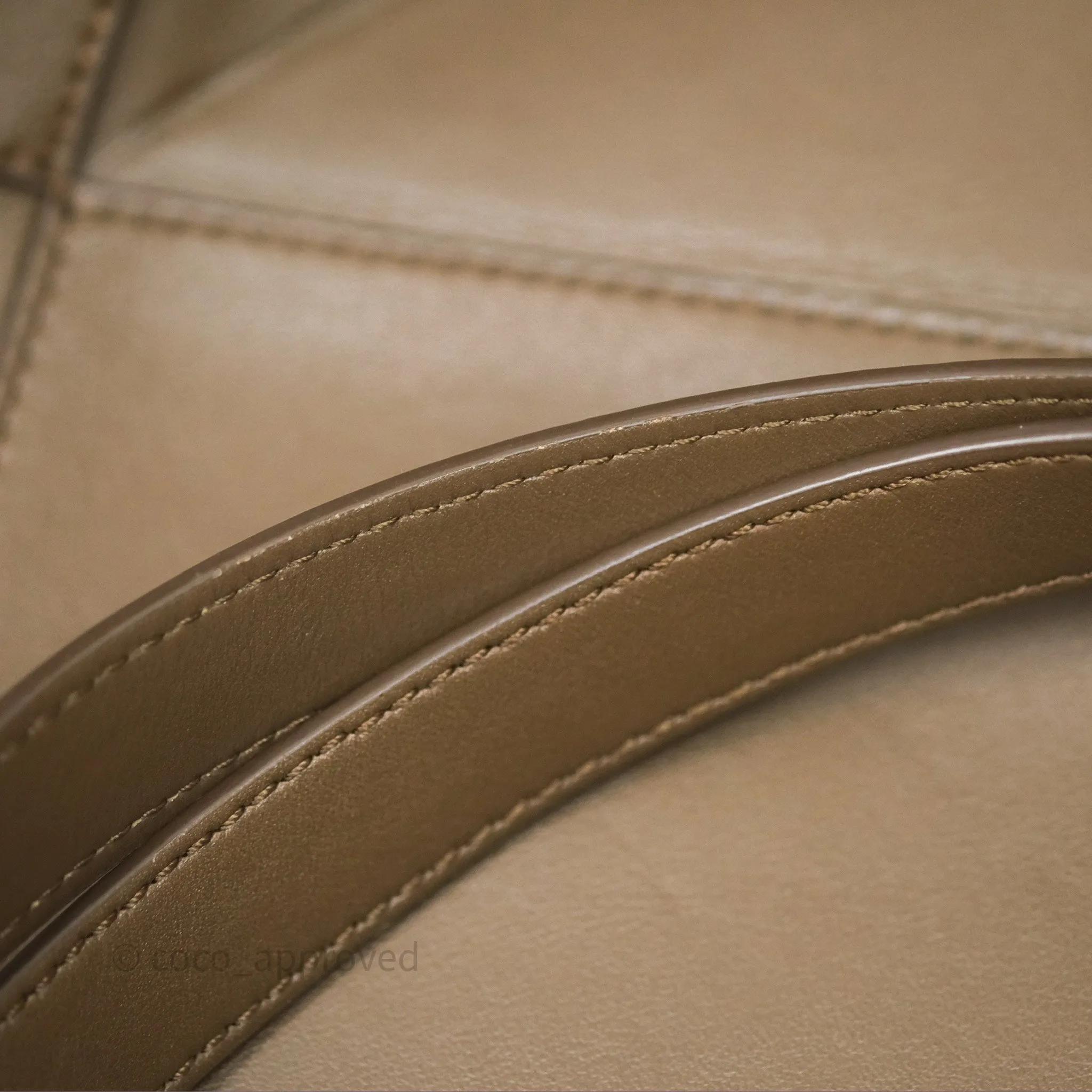 Loewe XL Puzzle Fold Tote In Shiny Calfskin Umber
