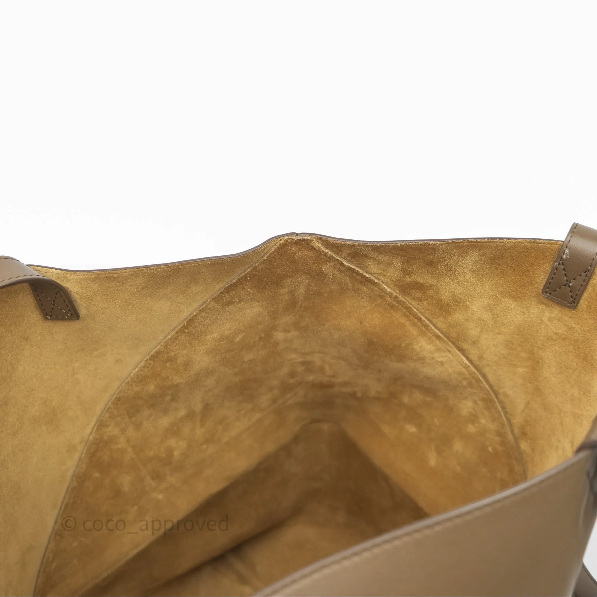 Loewe XL Puzzle Fold Tote In Shiny Calfskin Umber