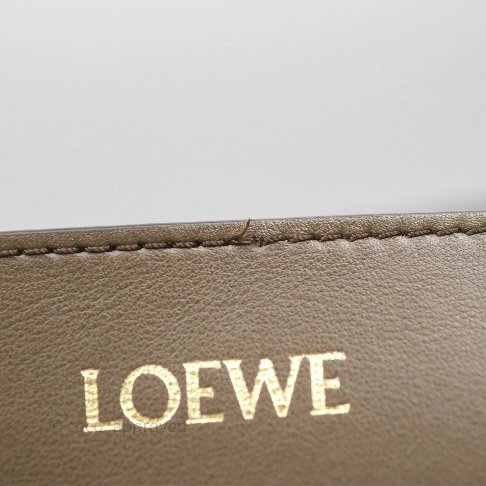 Loewe XL Puzzle Fold Tote In Shiny Calfskin Umber
