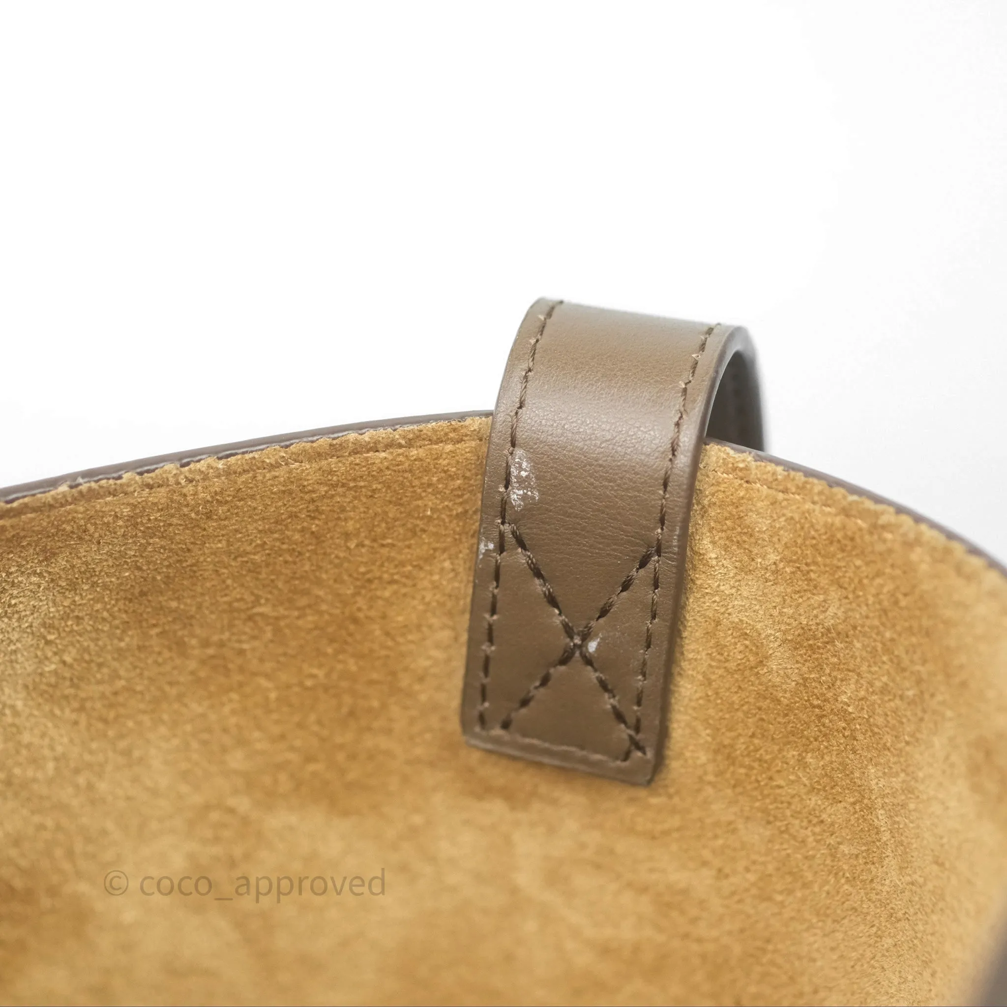 Loewe XL Puzzle Fold Tote In Shiny Calfskin Umber