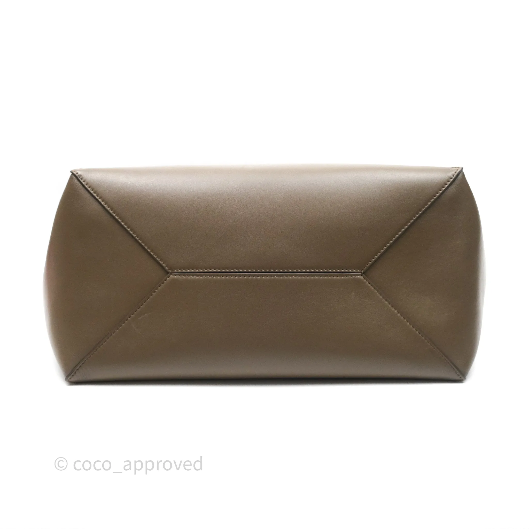 Loewe XL Puzzle Fold Tote In Shiny Calfskin Umber