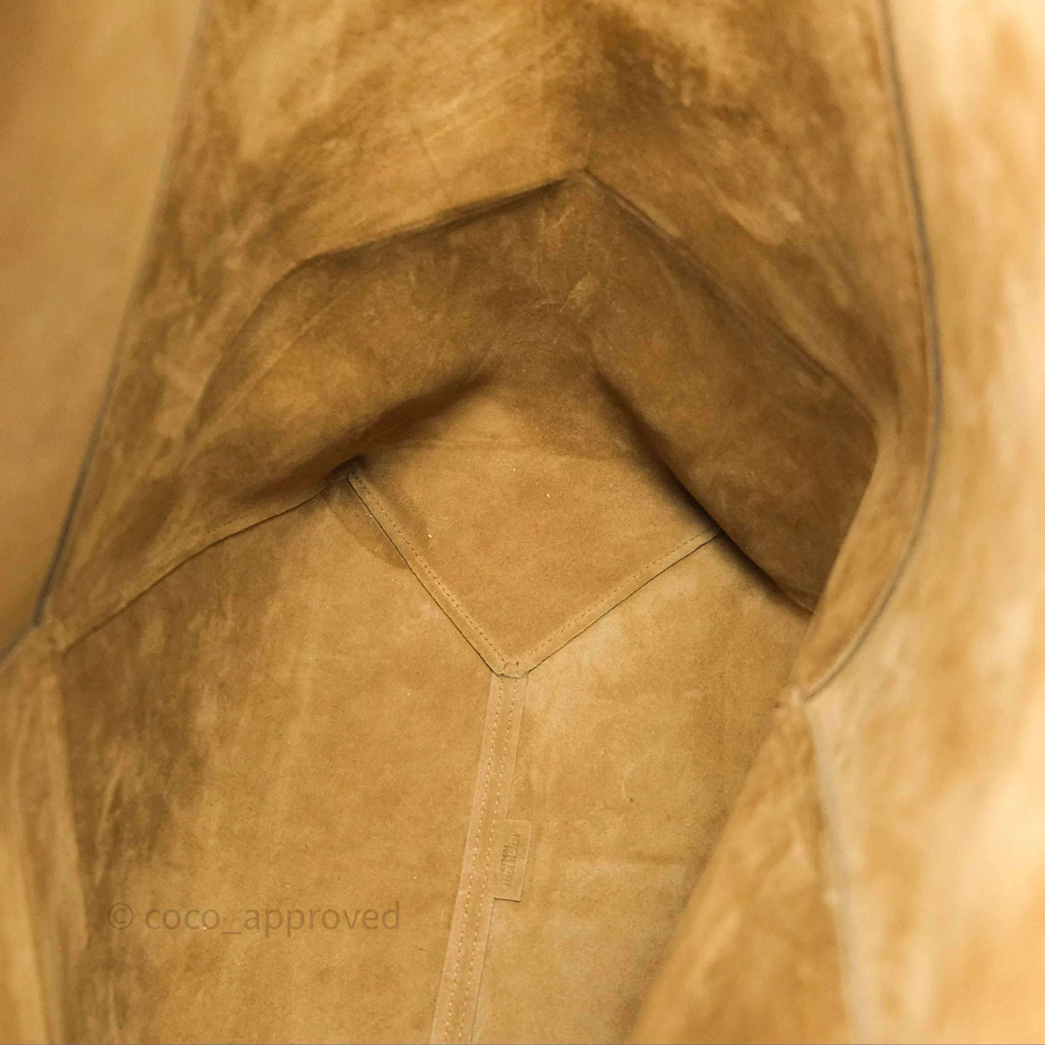 Loewe XL Puzzle Fold Tote In Shiny Calfskin Umber