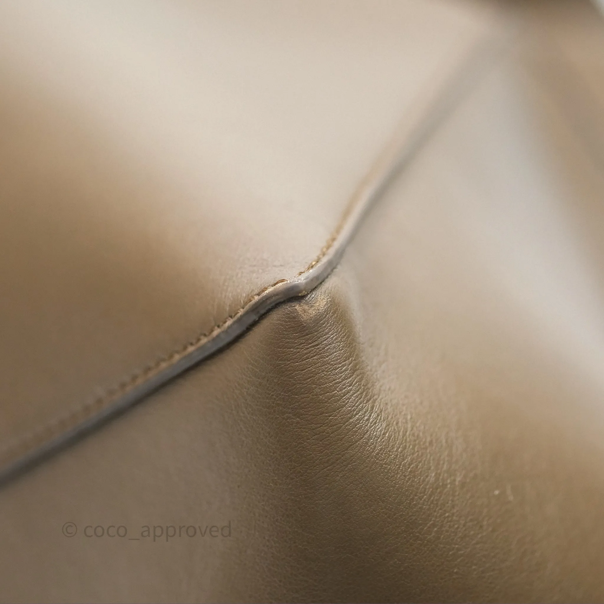 Loewe XL Puzzle Fold Tote In Shiny Calfskin Umber